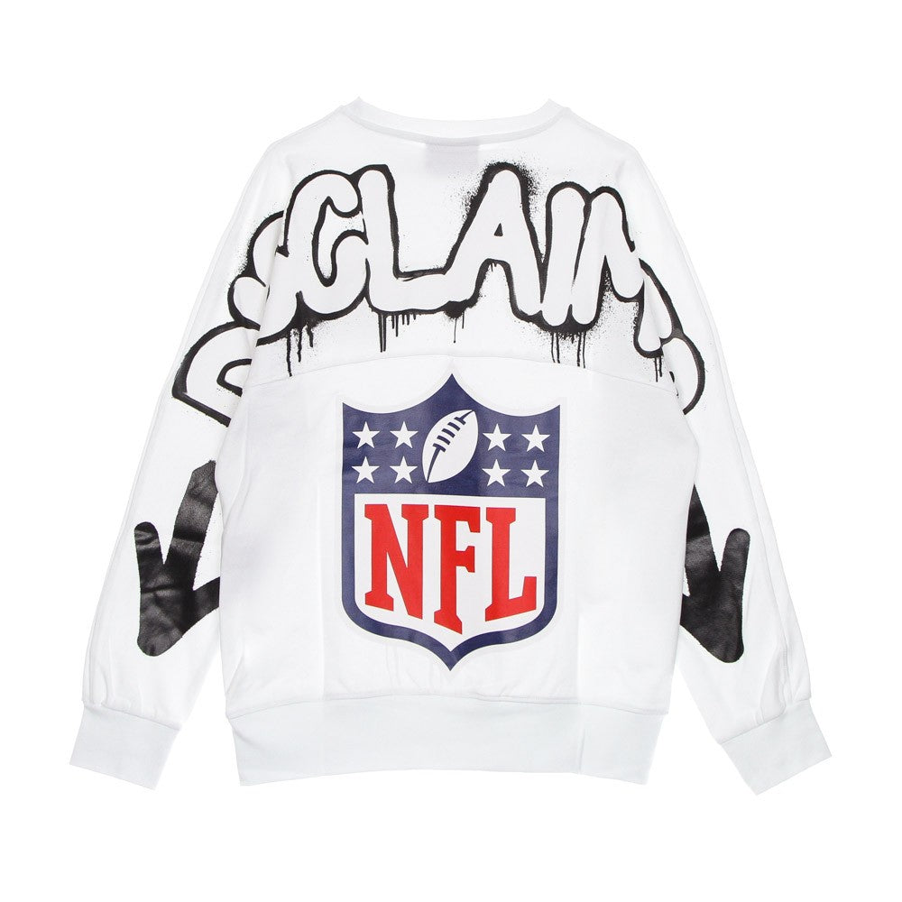 Felpa Leggera Girocollo Uomo Logo Crewneck X Nfl White