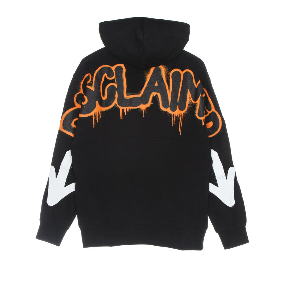 Felpa Leggera Cappuccio Uomo Back Logo Hoodie Black/orange