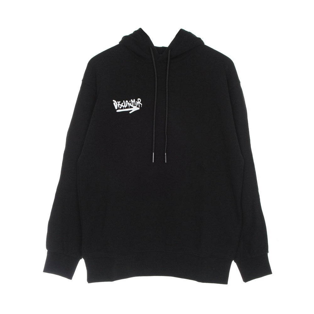 Felpa Leggera Cappuccio Uomo Back Logo Hoodie Black/orange