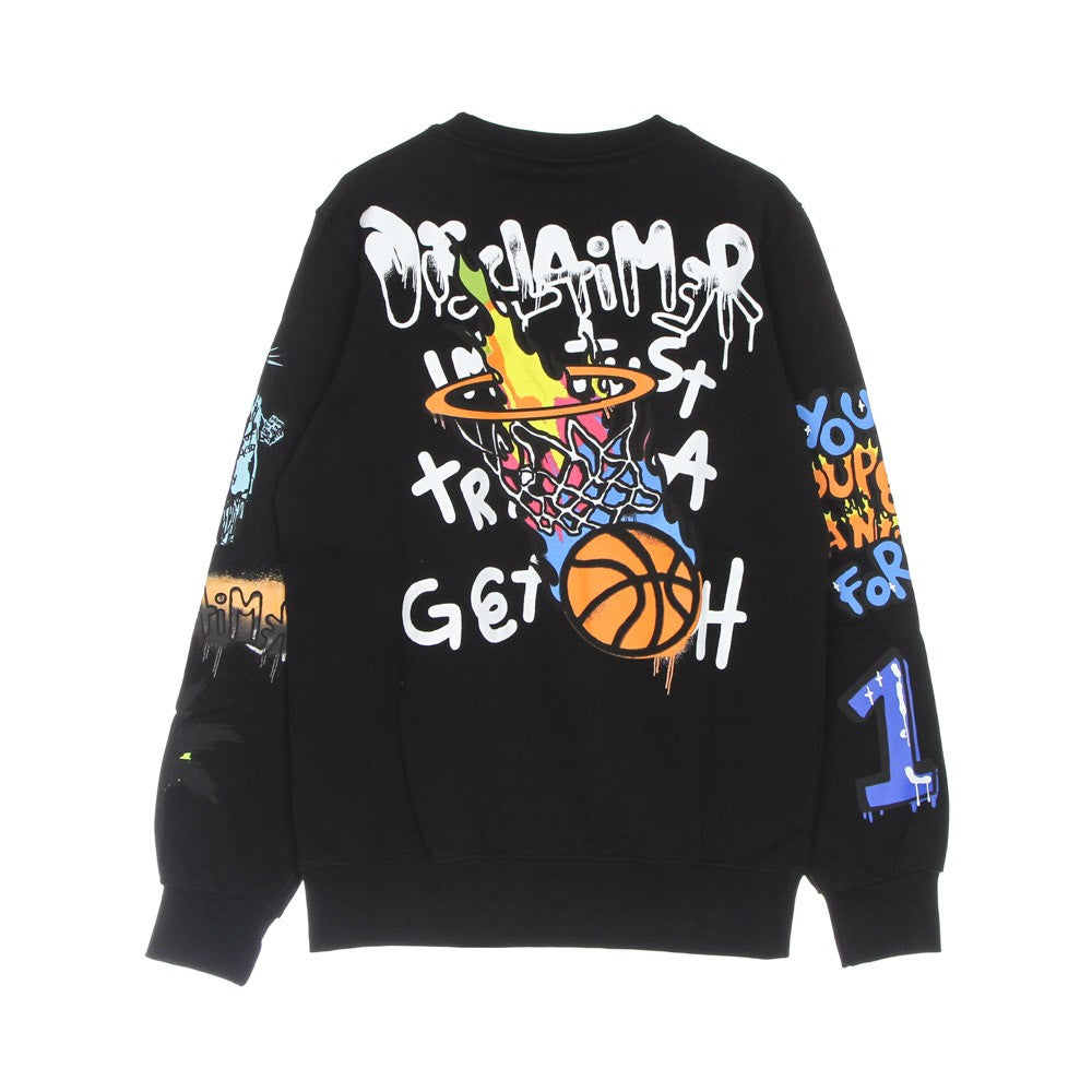 Felpa Leggera Girocollo Uomo Im Just Tryn a Get Rich Crewneck Black