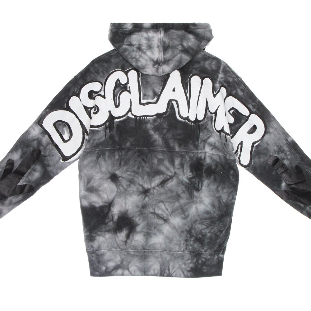 Men's Lightweight Hooded Sweatshirt Back Logo Tie Dye Hoodie Black