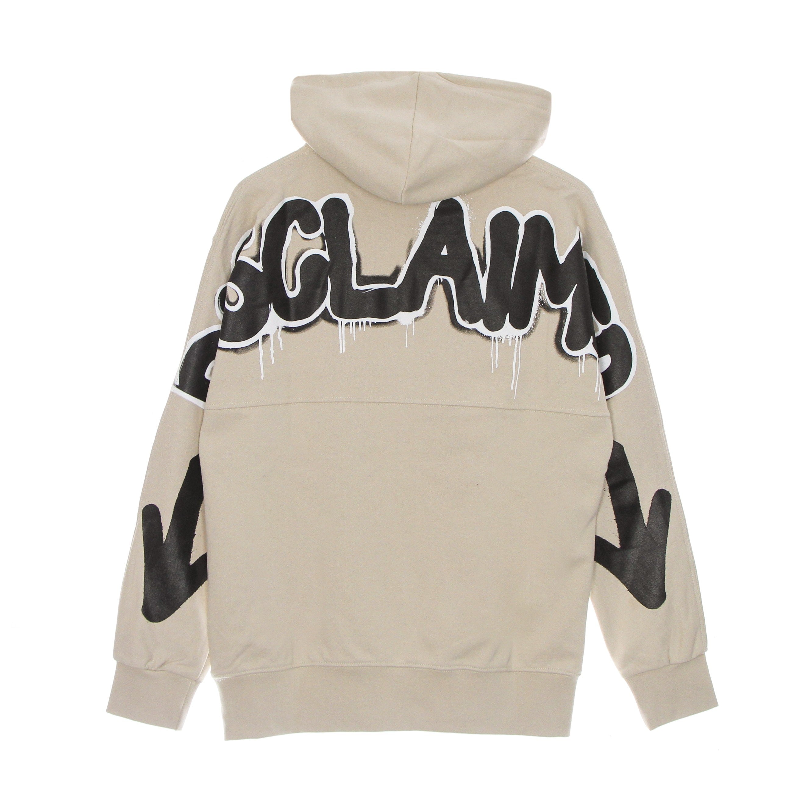 Felpa Leggera Cappuccio Uomo Back Logo Hoodie Safari/black/white