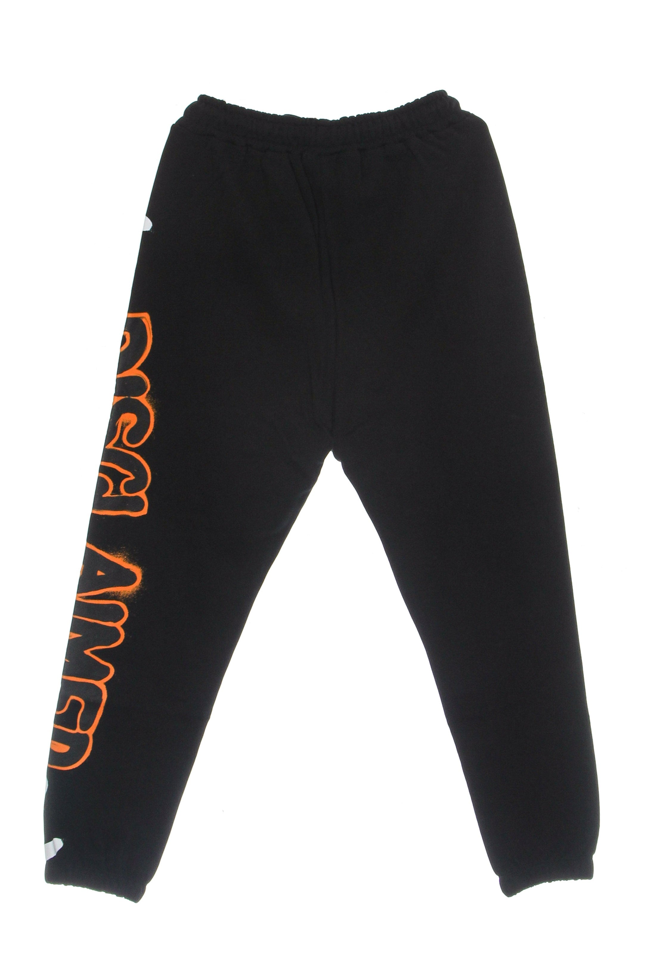 Men's Lightweight Tracksuit Pants Big Logo Pants Black/black/orange