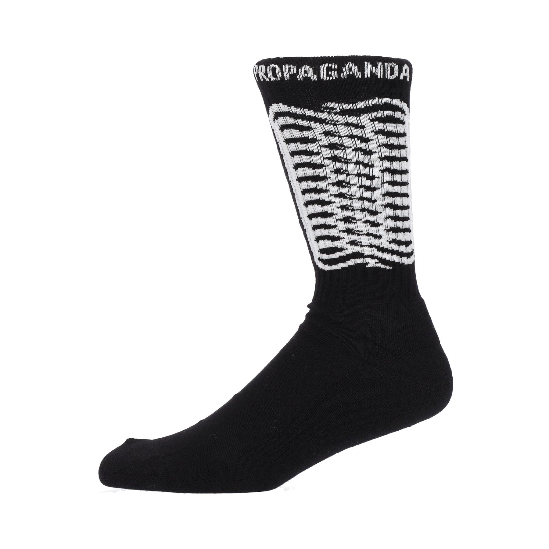 Propaganda, Calza Media Uomo Ribs Socks, Black