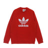 Adidas, Felpa Leggera Girocollo Uomo Trefoil Crew, Vivid Red/white