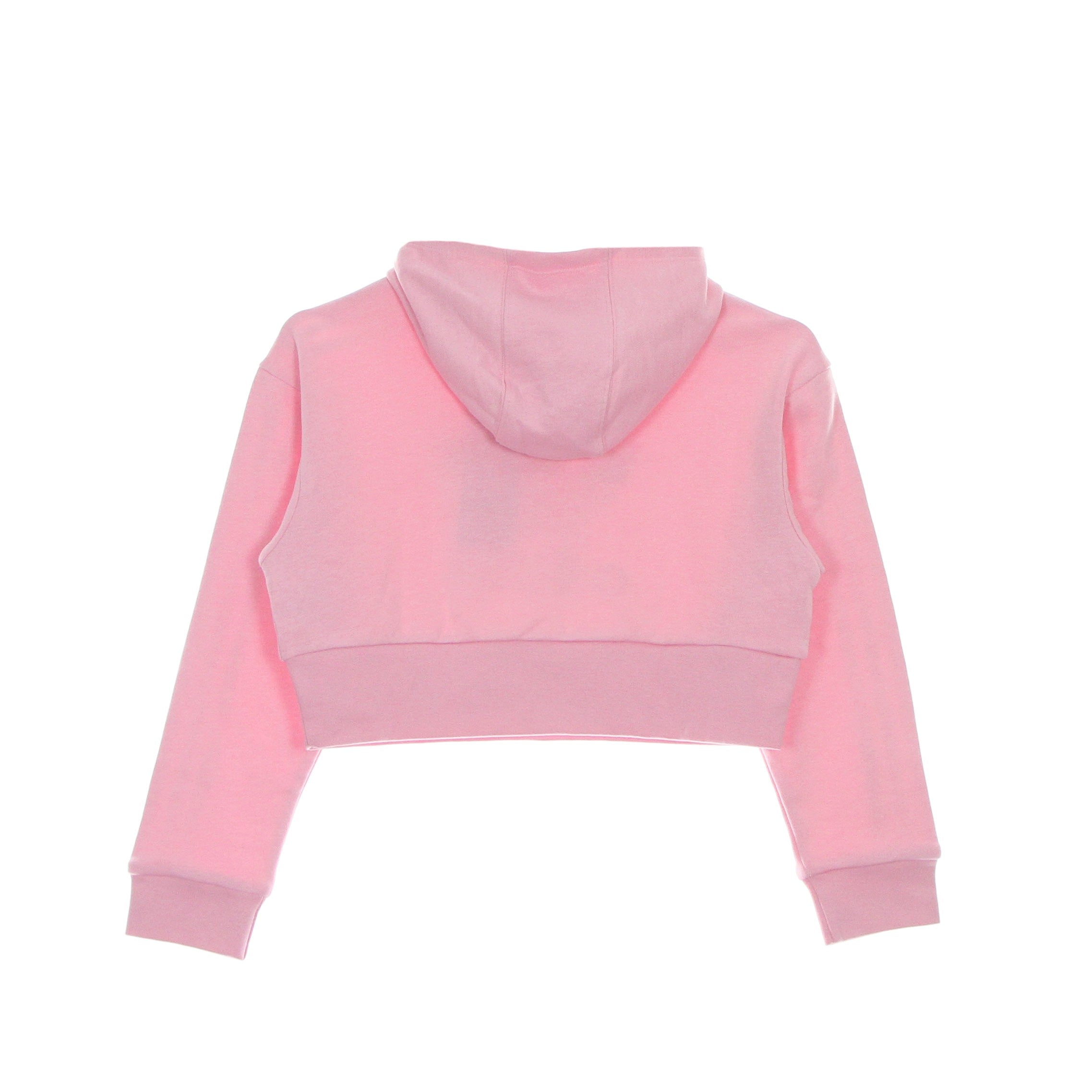 Sudadera ligera para niña corta sudadera con capucha recortada verdadera rosa/blanco