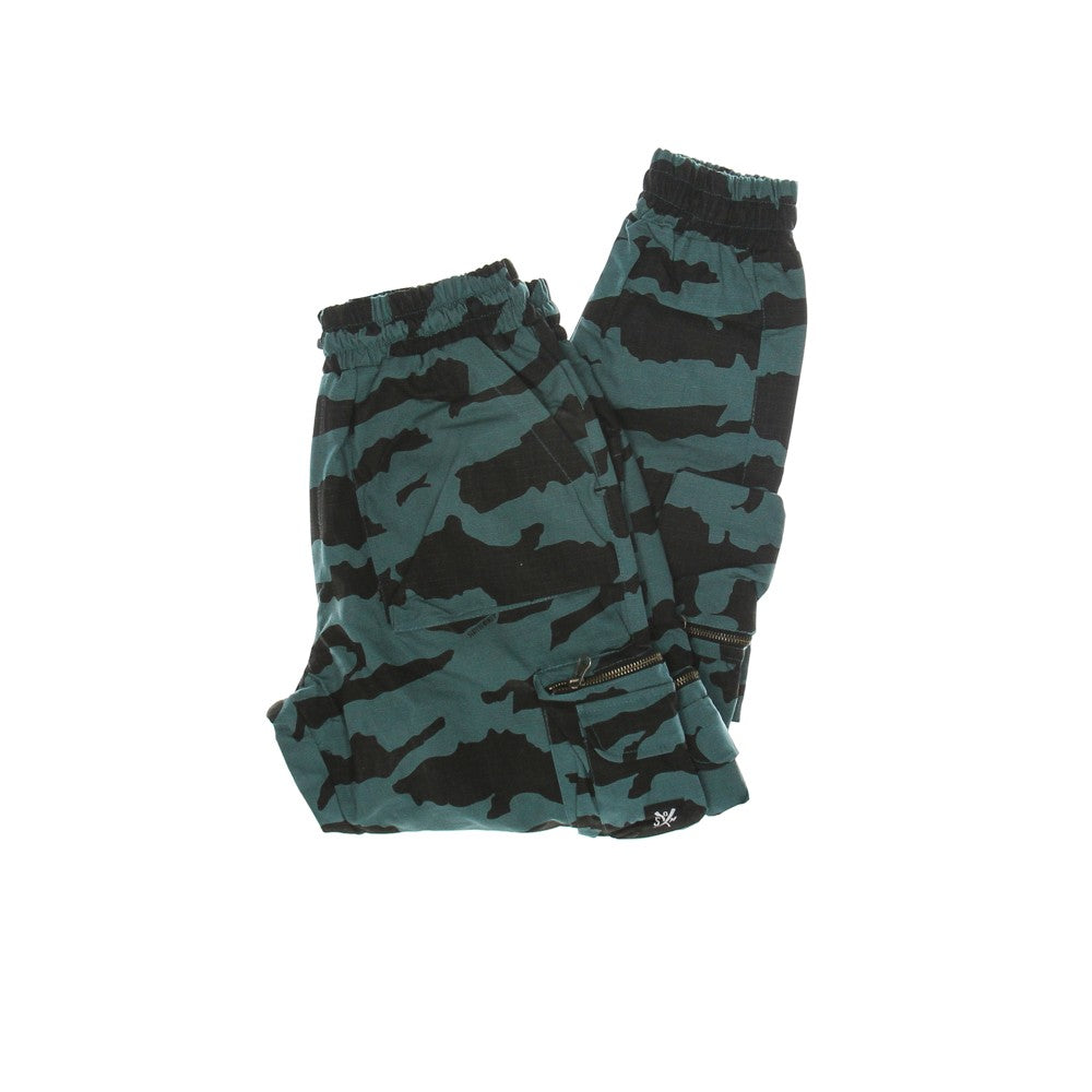 Long Pantallon Man Mo-de la cargo camouflage sarcelle