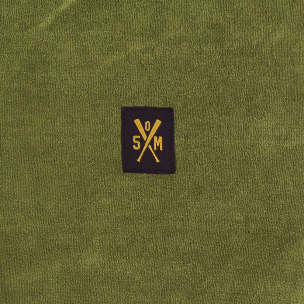 Retrofuture Herren-Mantel mit Knöpfen, Handtuch, Jersey, Militärgrün