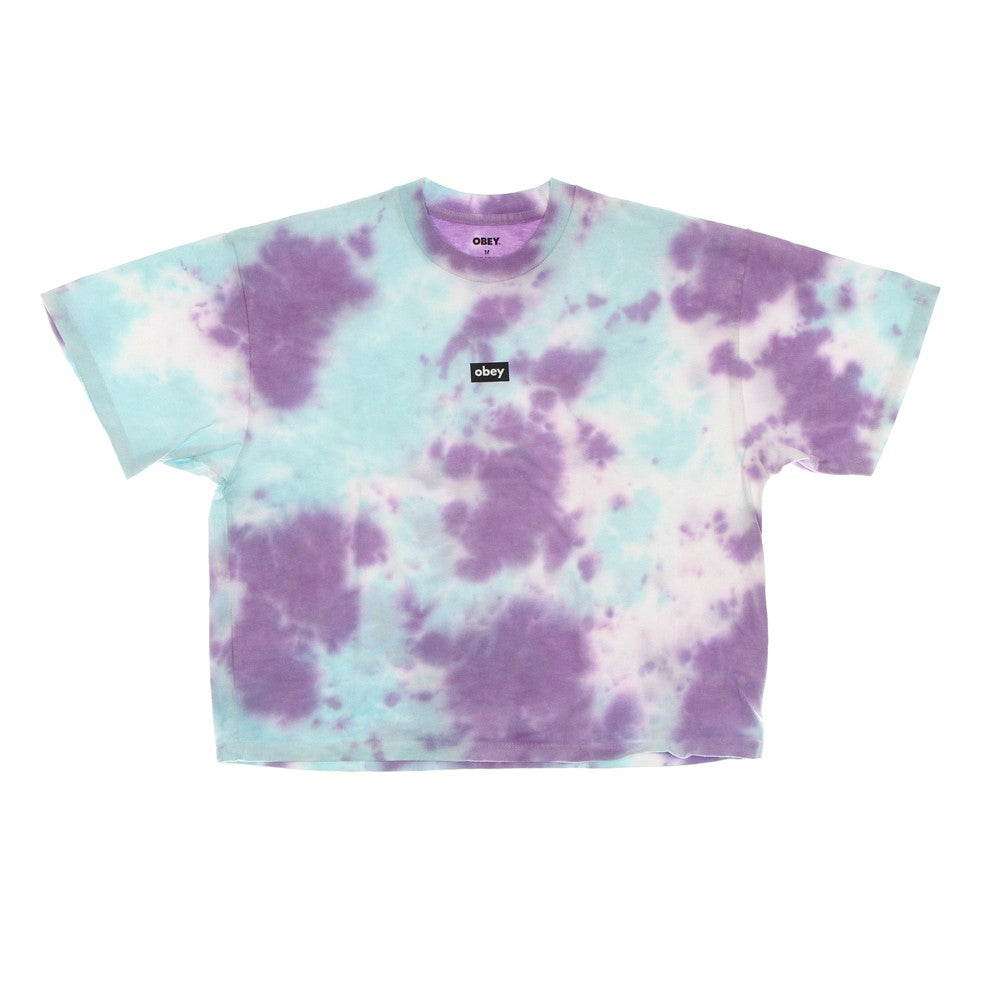 Maglietta Corta Donna Tag Custom Crop Tie Dye Tee Lavender Silk Soft Cloudy