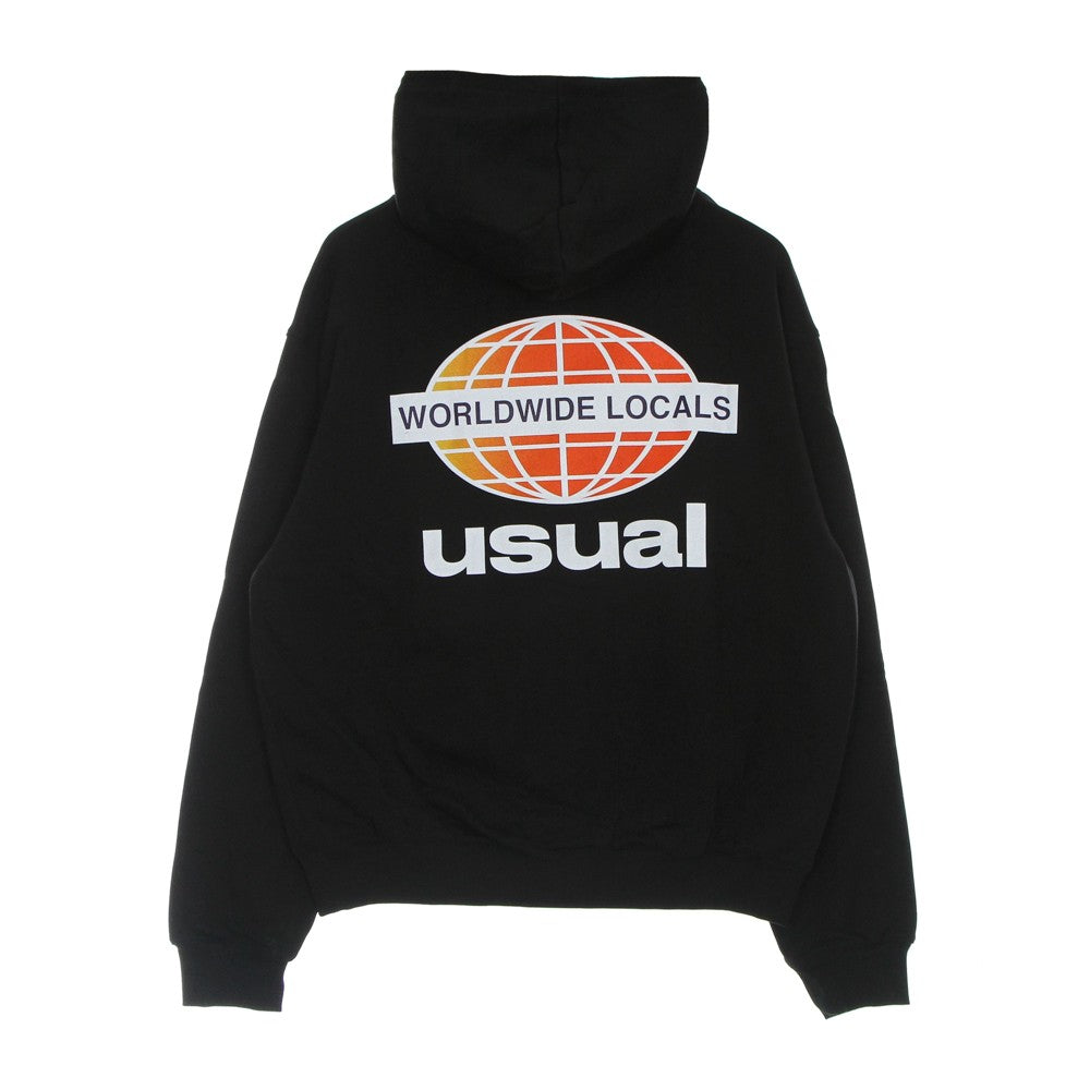 Usual, Felpa Leggera Cappuccio Uomo Wwl Gradient Hoodie, Black