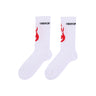 Vision Of Super, Calza Media Uomo Fire Logo Socks, White/red