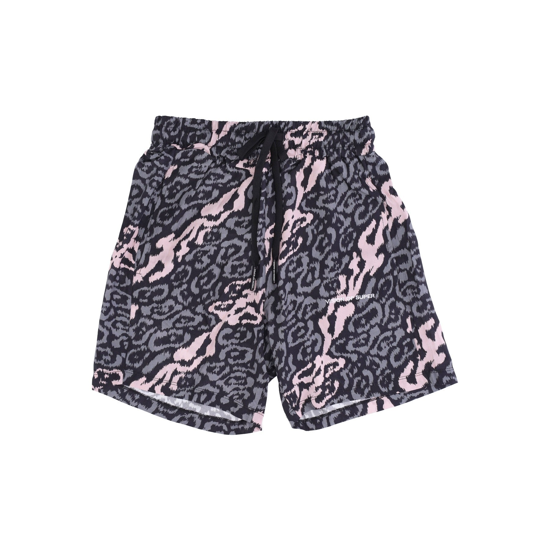 Vision Of Super, Pantaloncino Uomo Allover Leopard Shorts, Pink/grey