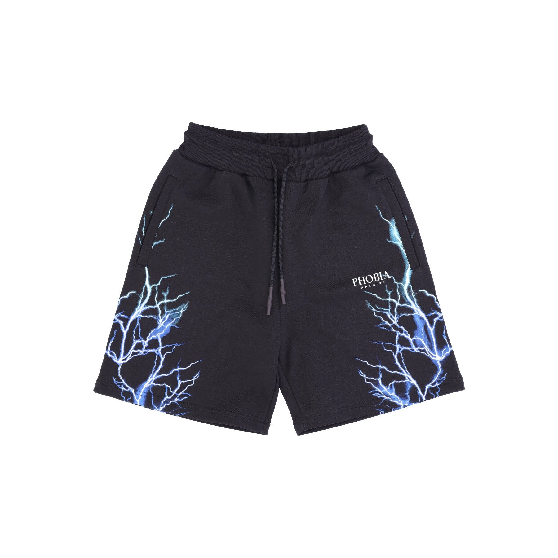 Phobia, Pantalone Corto Tuta Uomo Lightning Shorts, Black/blue/lightblue