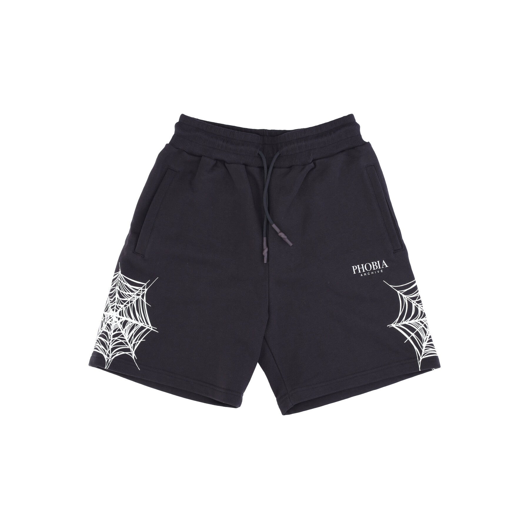 Phobia, Pantalone Corto Tuta Uomo Cobweb Print Shorts, Black/white