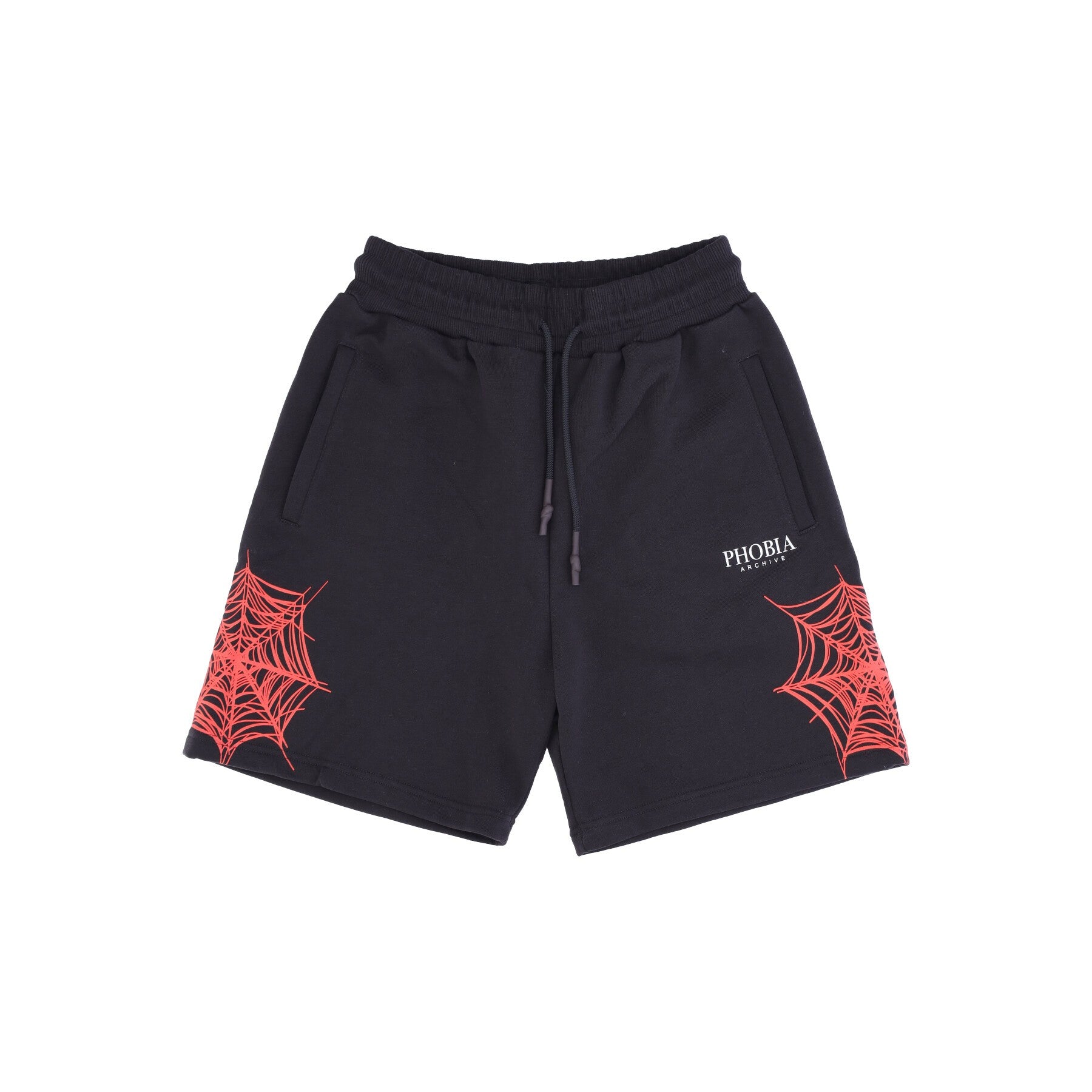 Phobia, Pantalone Corto Tuta Uomo Cobweb Print Shorts, Black/red