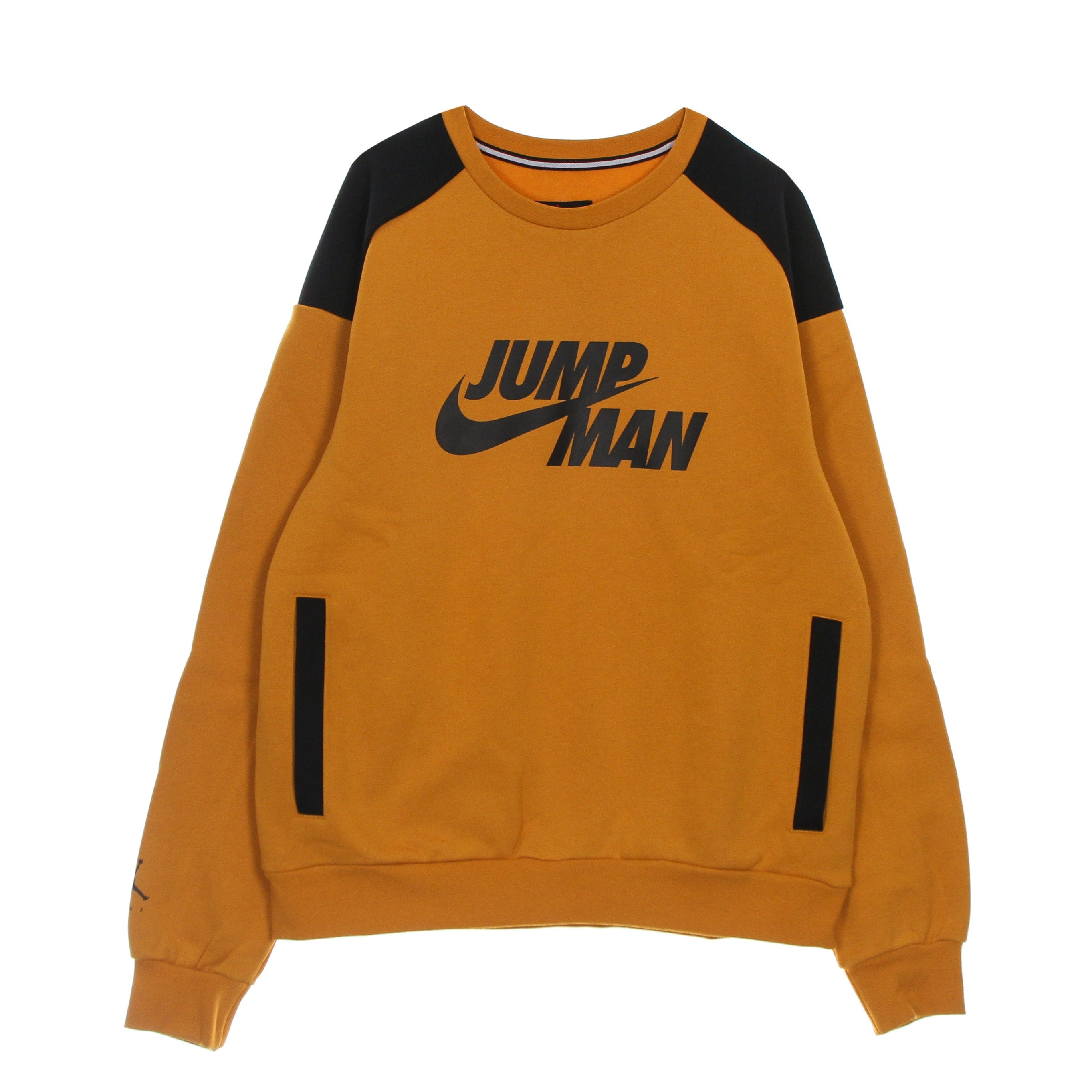 Jordan, Felpa Girocollo Uomo Jumpman Fleece Crew, Light Curry/black