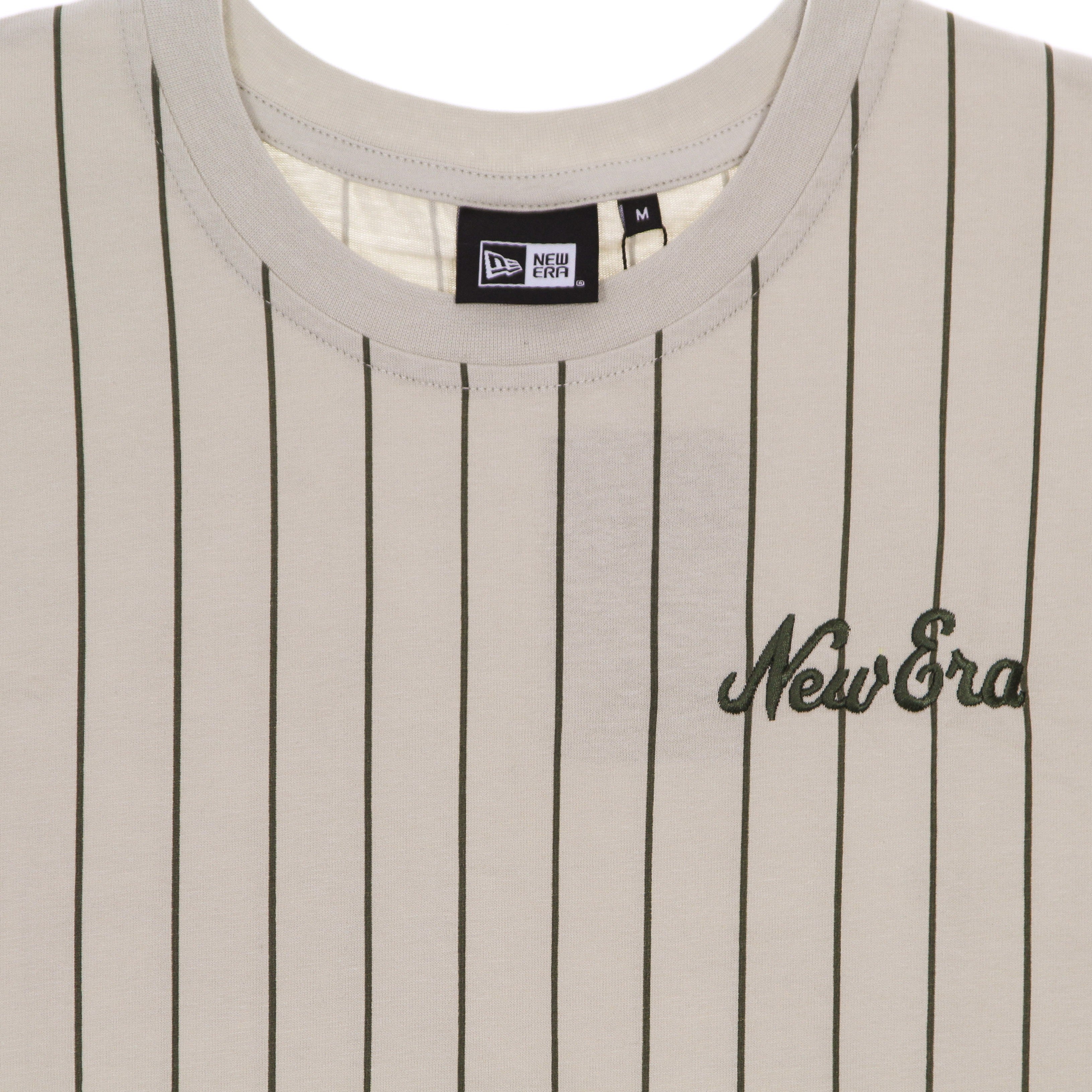 Maglietta Uomo Ne Oversized Pinstripe Tee Stone/new Olive