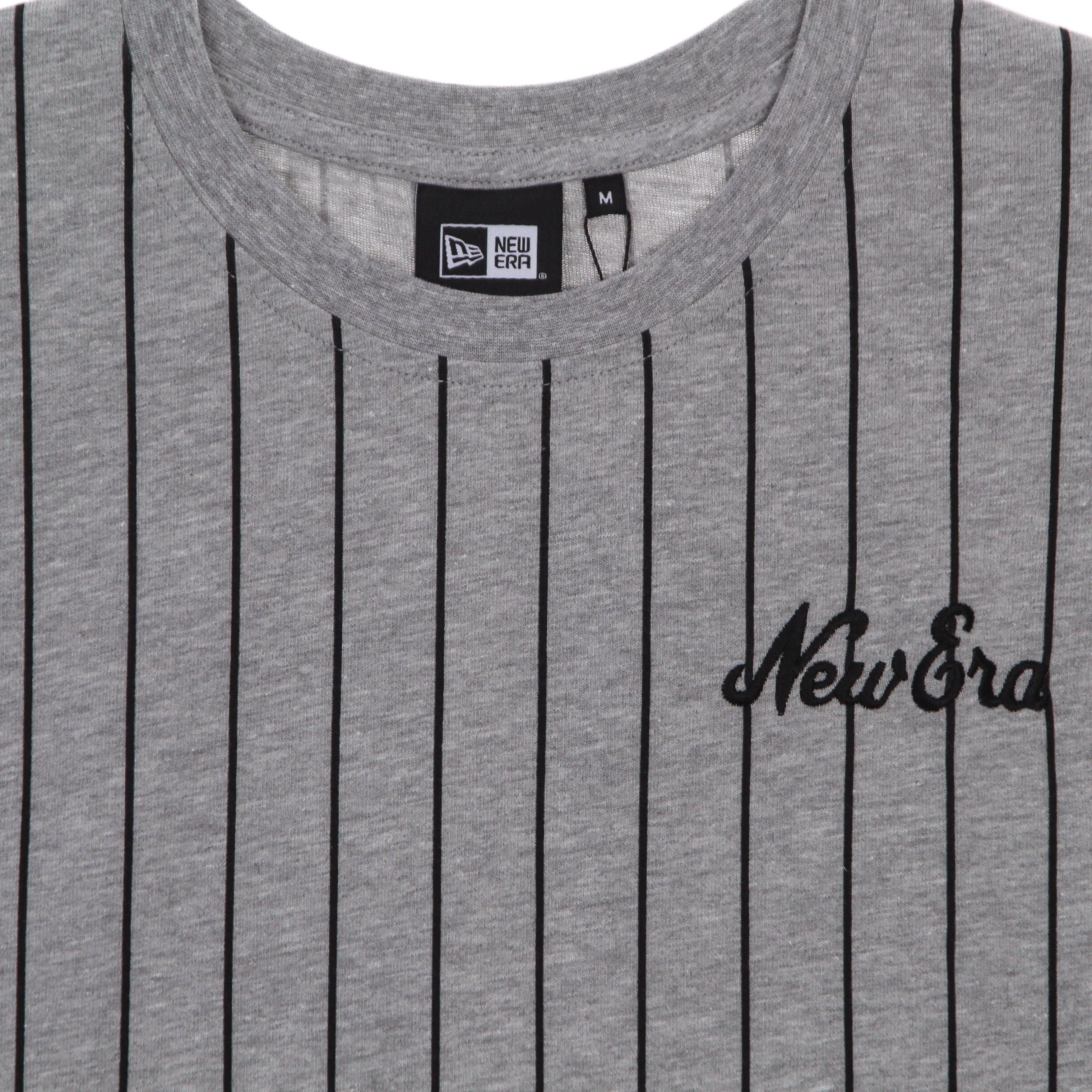 Maglietta Uomo Ne Oversized Pinstripe Tee Heather Grey/black