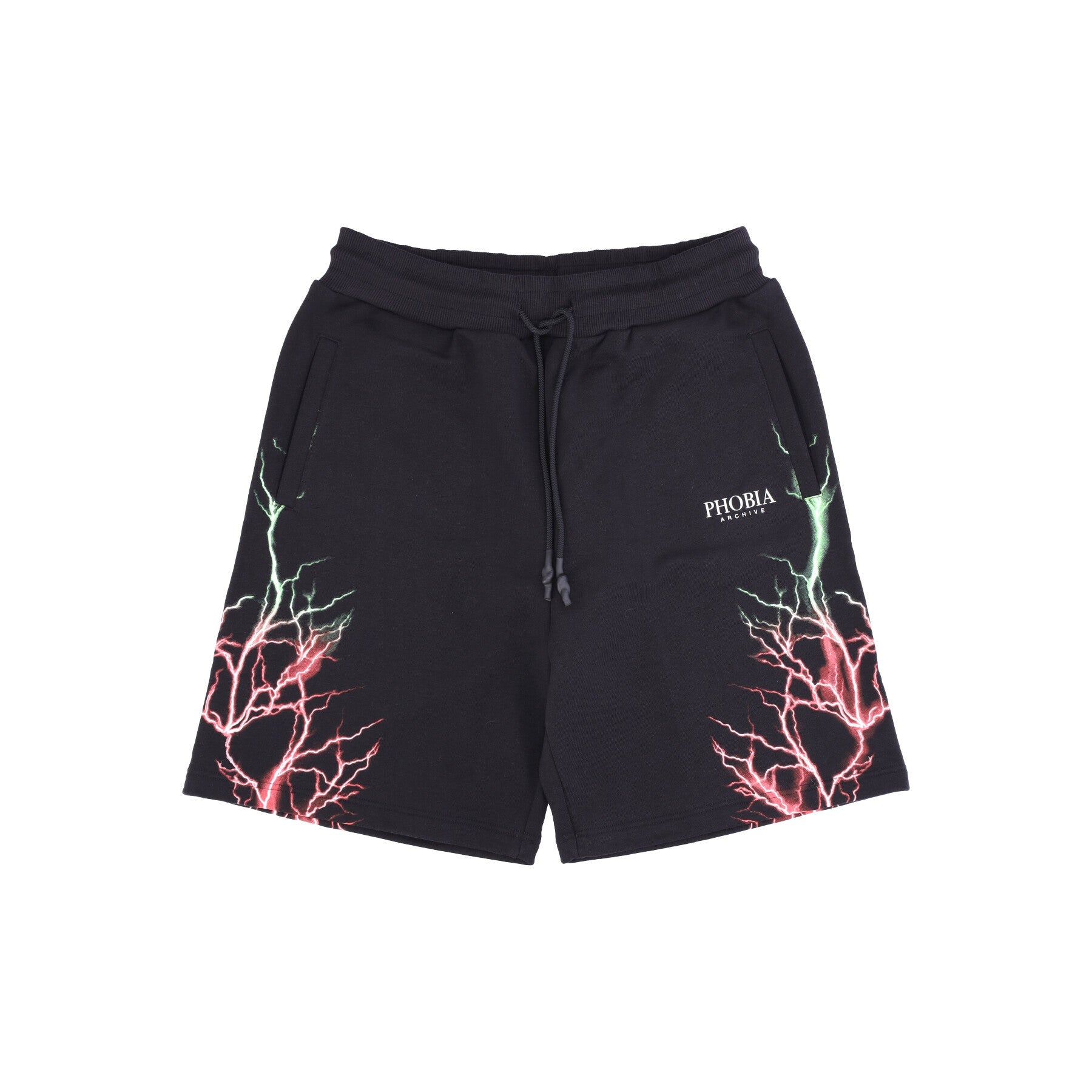 Phobia, Pantalone Corto Tuta Uomo Lightning Shorts, Black/red/green