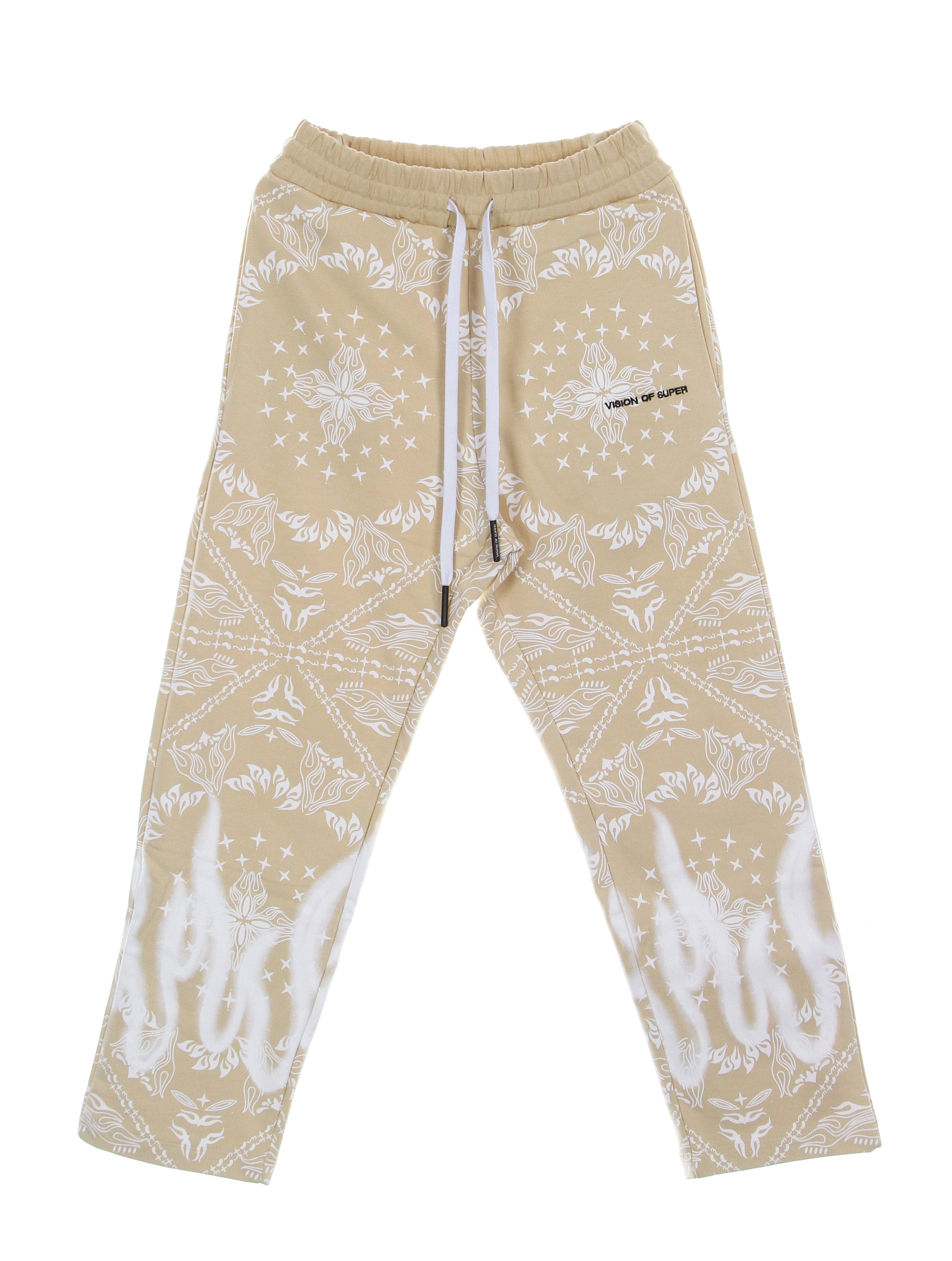 Vision Of Super, Pantalone Tuta Leggero Uomo Bandana Print Pants, Beige