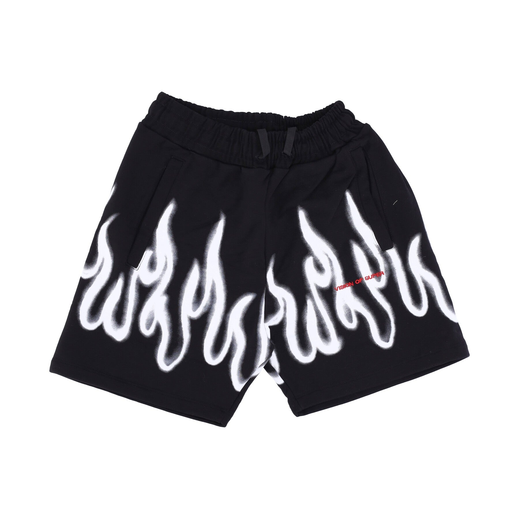 Pantalone Corto Tuta Uomo Spray Flames Shorts Black/white