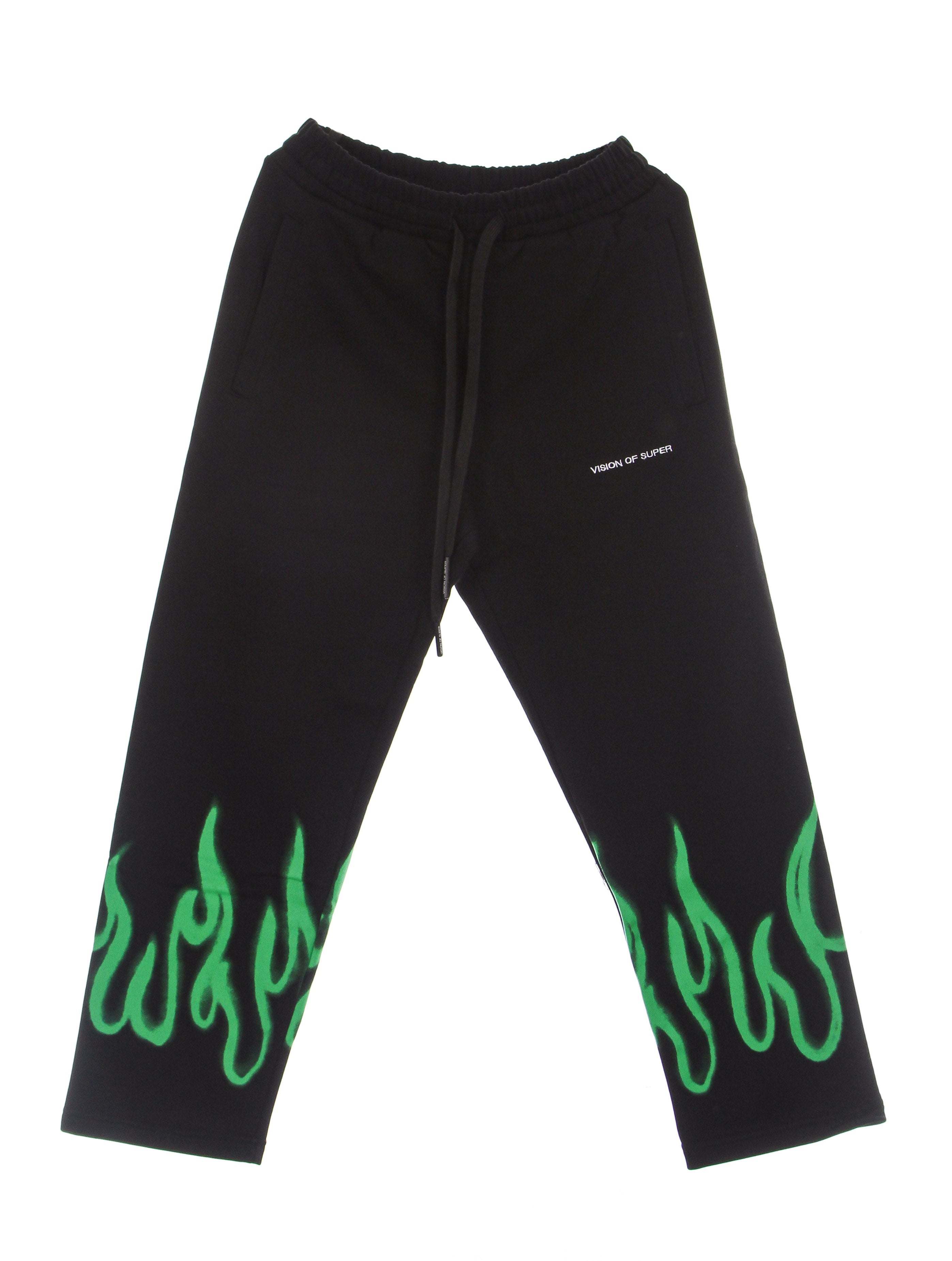 Vision Of Super, Pantalone Tuta Leggero Uomo Spray Flames Pants, 