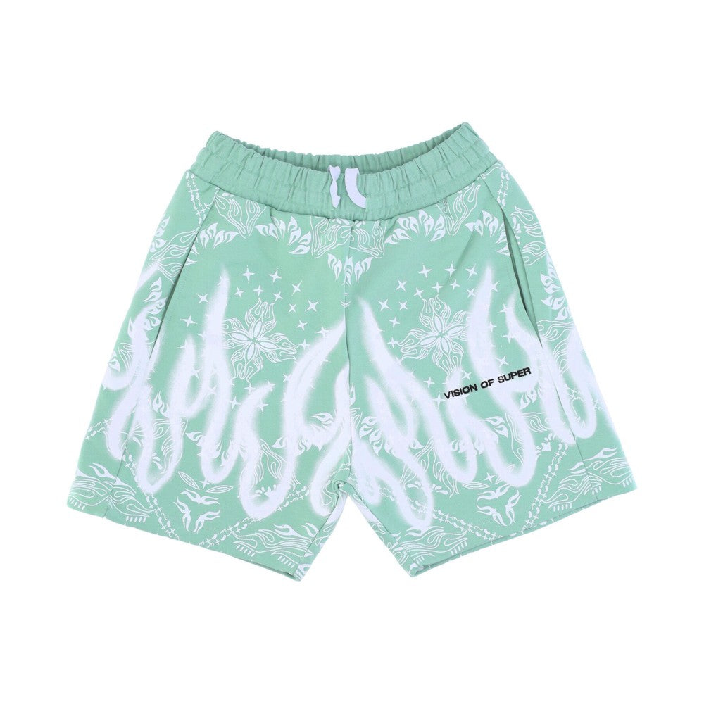 Vision Of Super, Pantalone Corto Tuta Uomo Bandana Print Shorts, Green