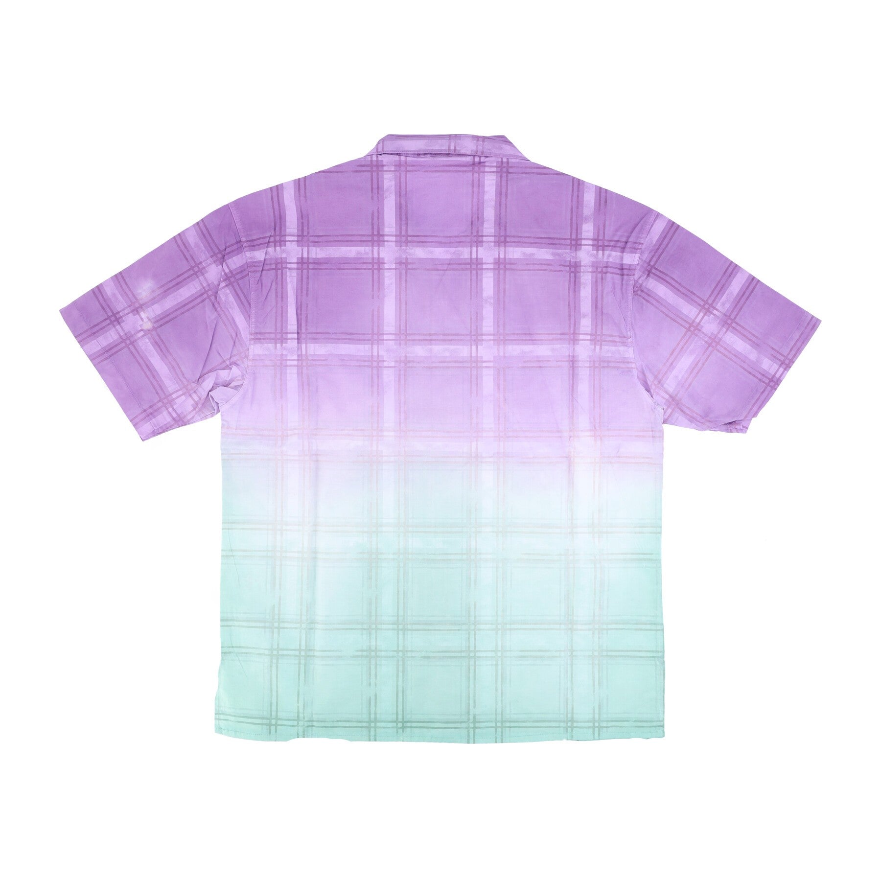 Herren-Kurzarmhemd „Checked Degrade“ Bowlinghemd Lila/Grün