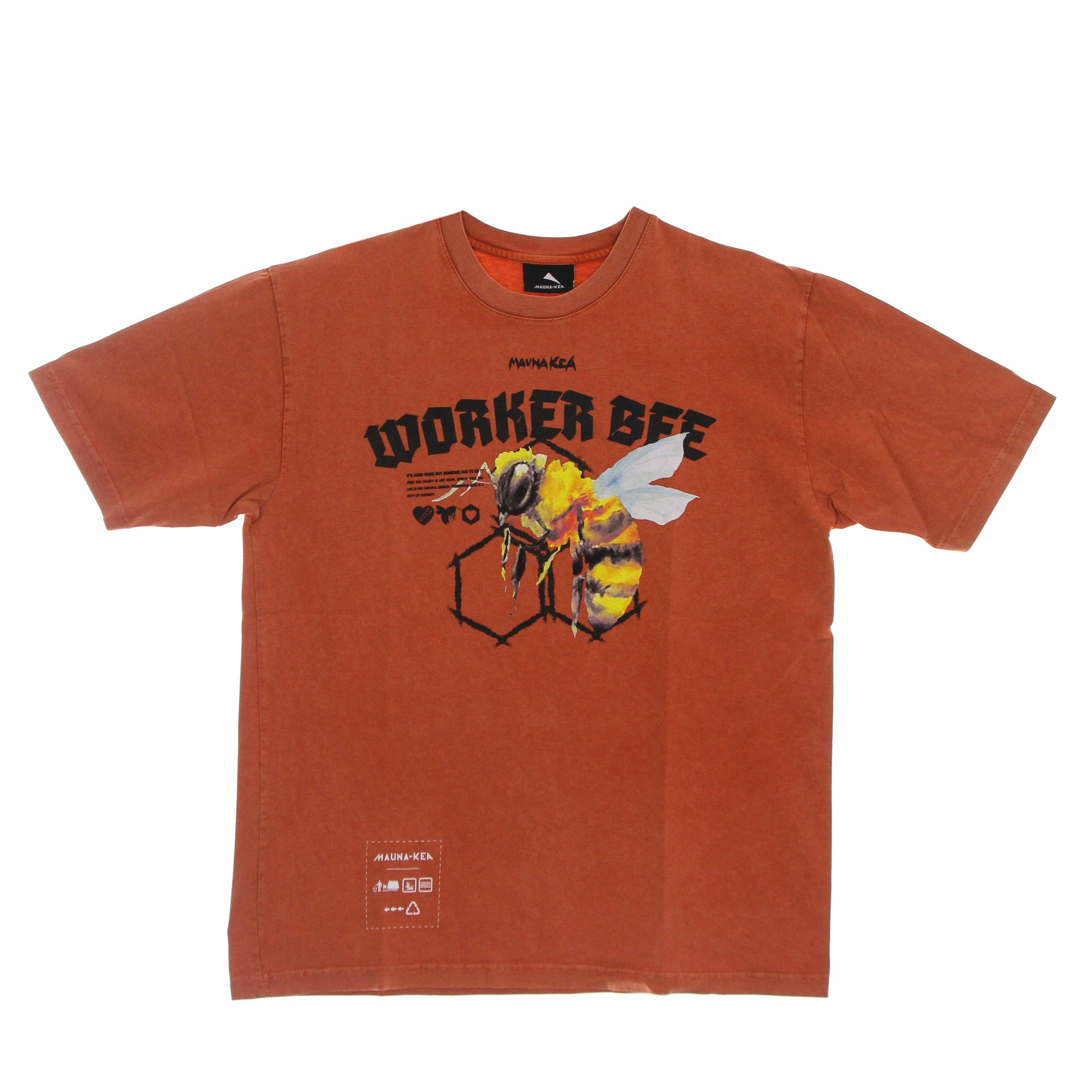 Maglietta Uomo Worker Bee Tee Stone Washed Orange