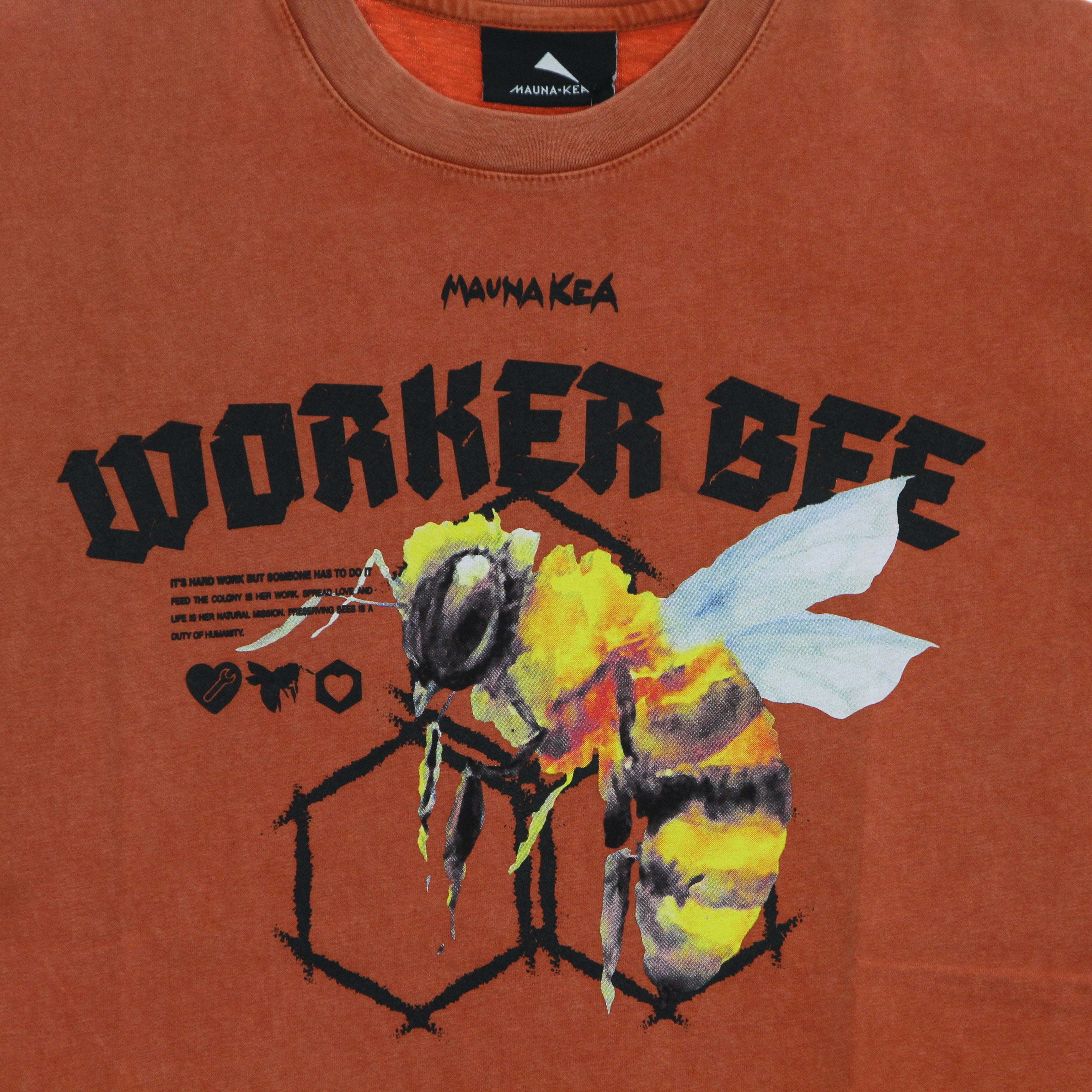 Maglietta Uomo Worker Bee Tee Stone Washed Orange