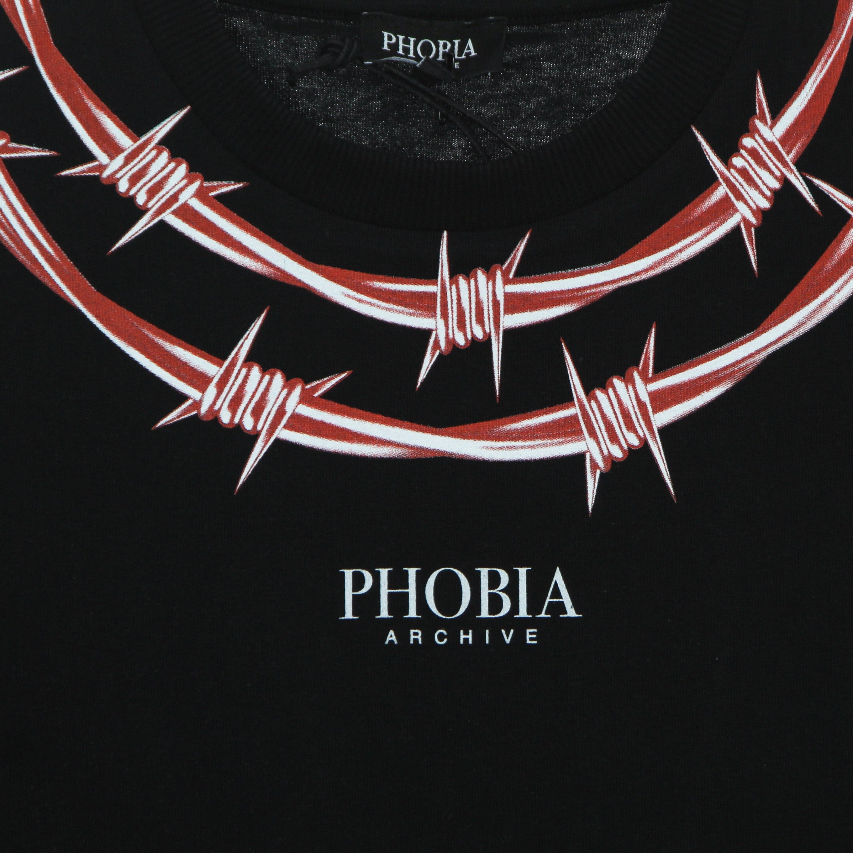 Phobia, Maglietta Uomo Barbed Wire Print Tee, 