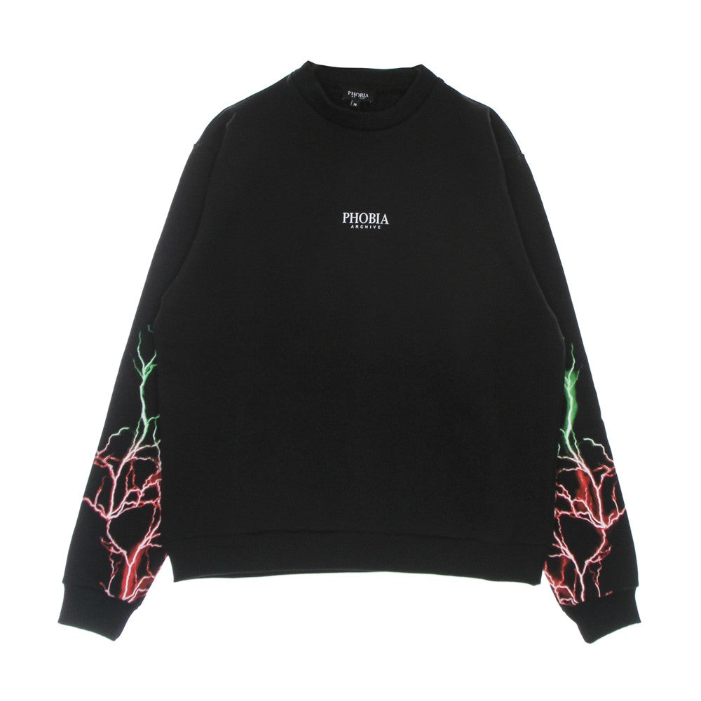 Phobia, Felpa Leggera Girocollo Uomo Lightning Crewneck, Black/red/green