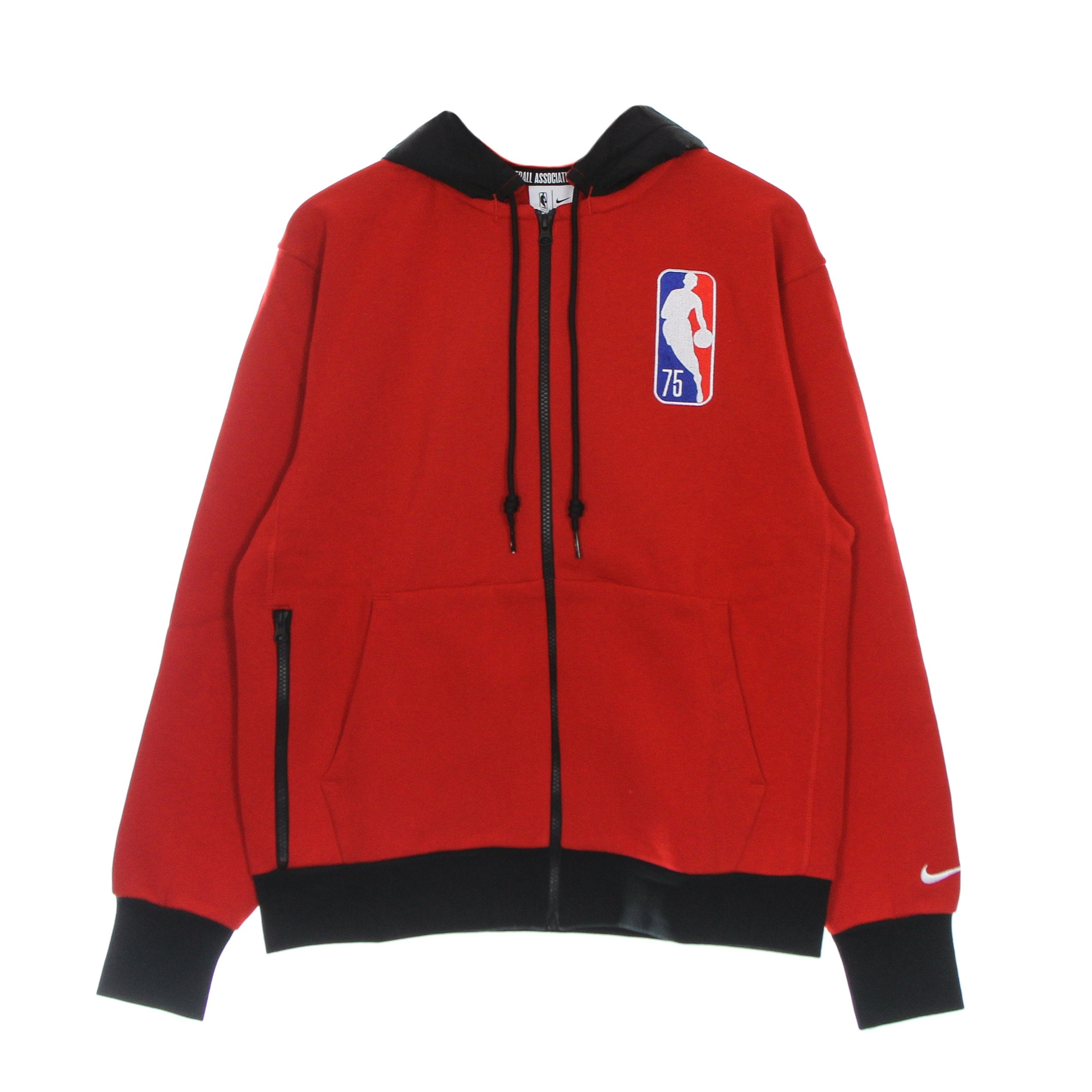 Nike Nba, Felpa Cappuccio Zip Uomo Nba Full-zip Fleece Hoodie Chibul, University Red/black