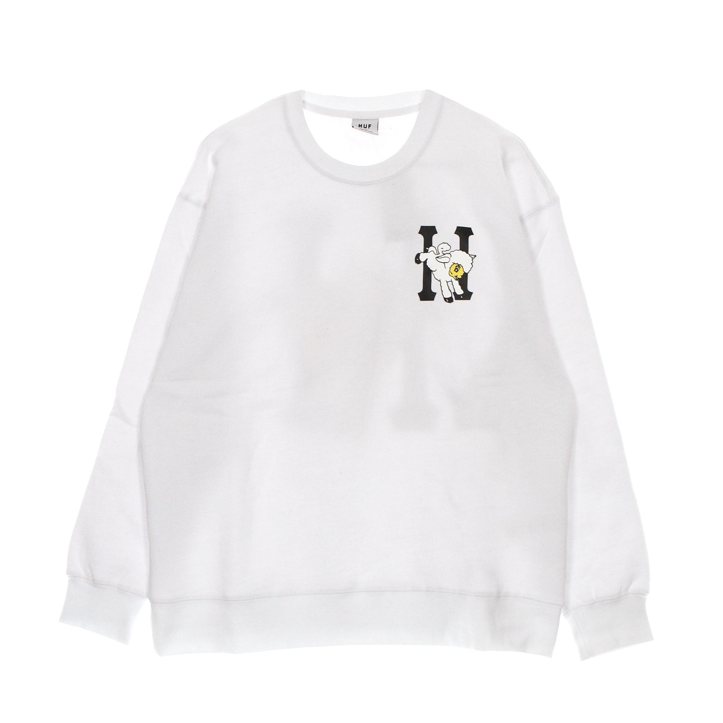 Huf, Felpa Girocollo Donna Flocked Classic H Crew, 