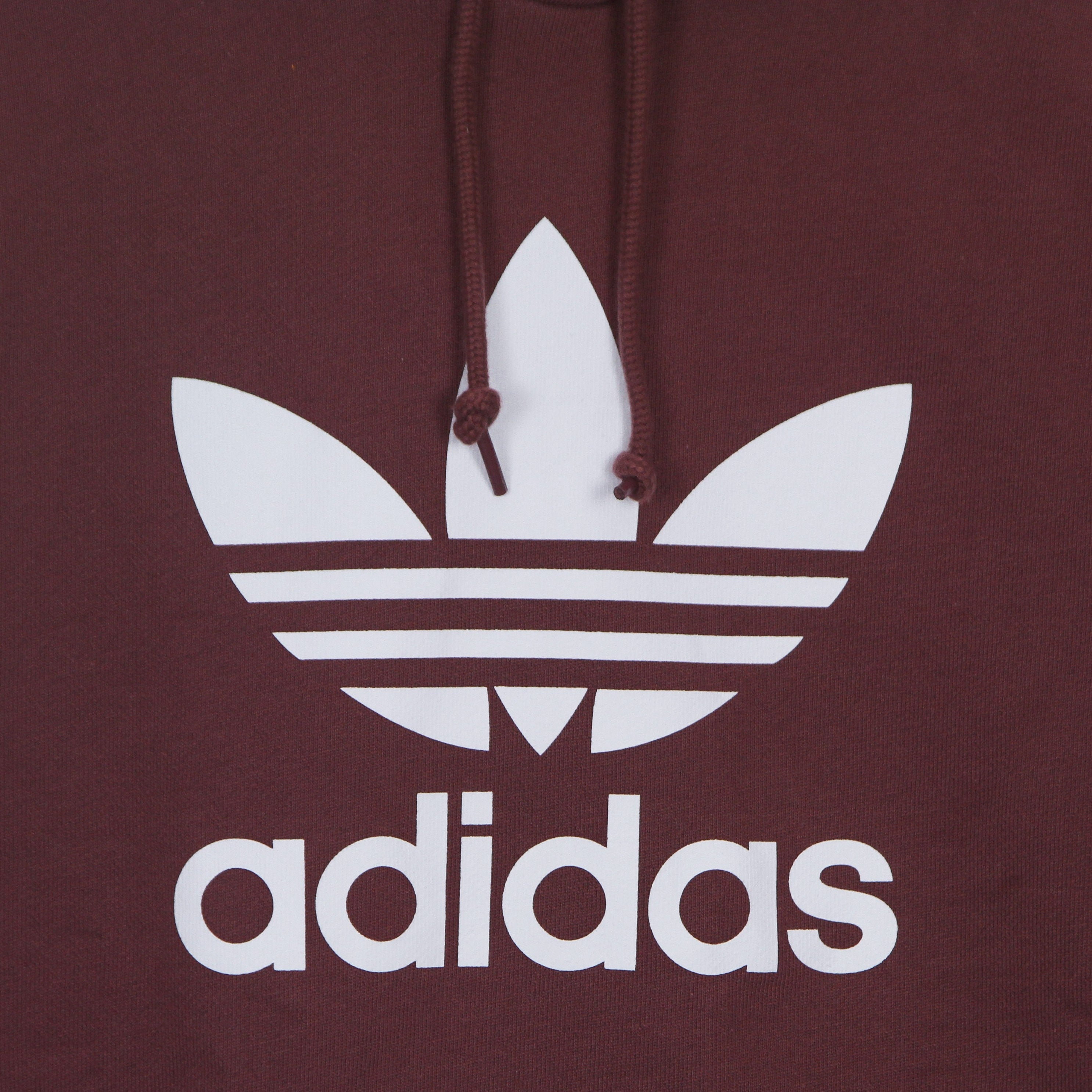 Adidas, Felpa Leggera Cappuccio Uomo Trefoil Hoody, Quiet Crimson/white