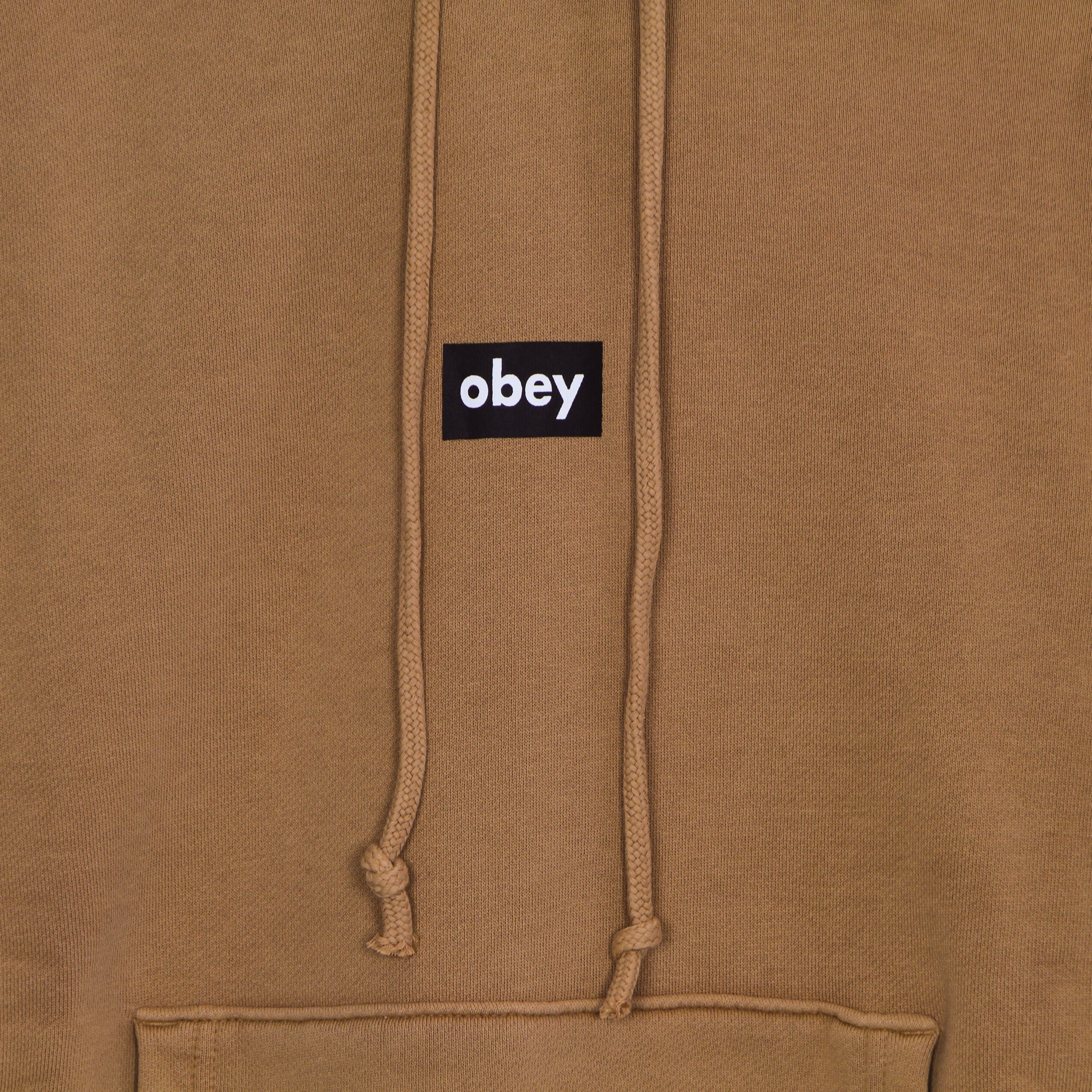 Obey, Felpa Cappuccio Uomo Black Bar Heavyweight Pigment Dyed Hoodie, 