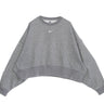 Nike, Felpa Girocollo Donna Essentials Collection Fleece Oversize Crewneck, Dk Grey Heather/base Grey/white