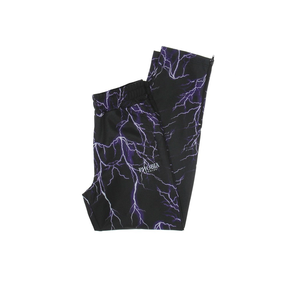 Phobia, Pantalone Tuta Uomo All Over Print Lightning Pants, Black/purple