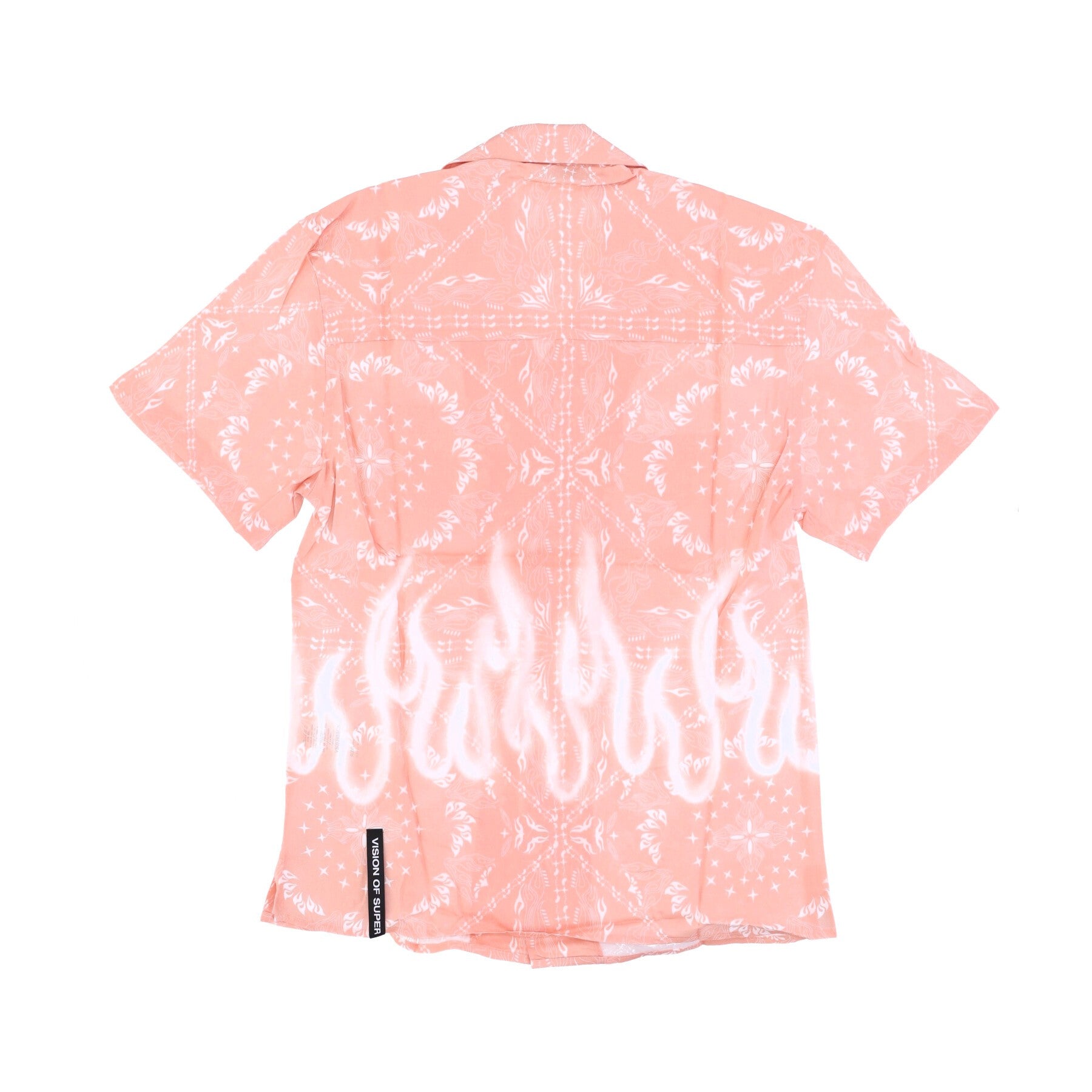 Vision Of Super, Camicia Manica Corta Uomo Spray Flames Bandana Shirt, 