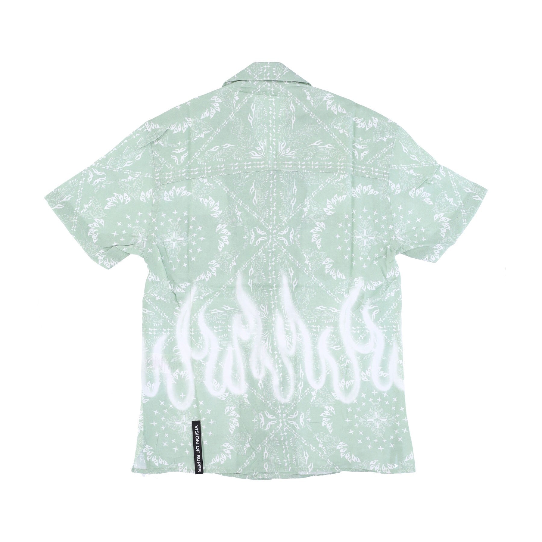 Vision Of Super, Camicia Manica Corta Uomo Spray Flames Bandana Shirt, 