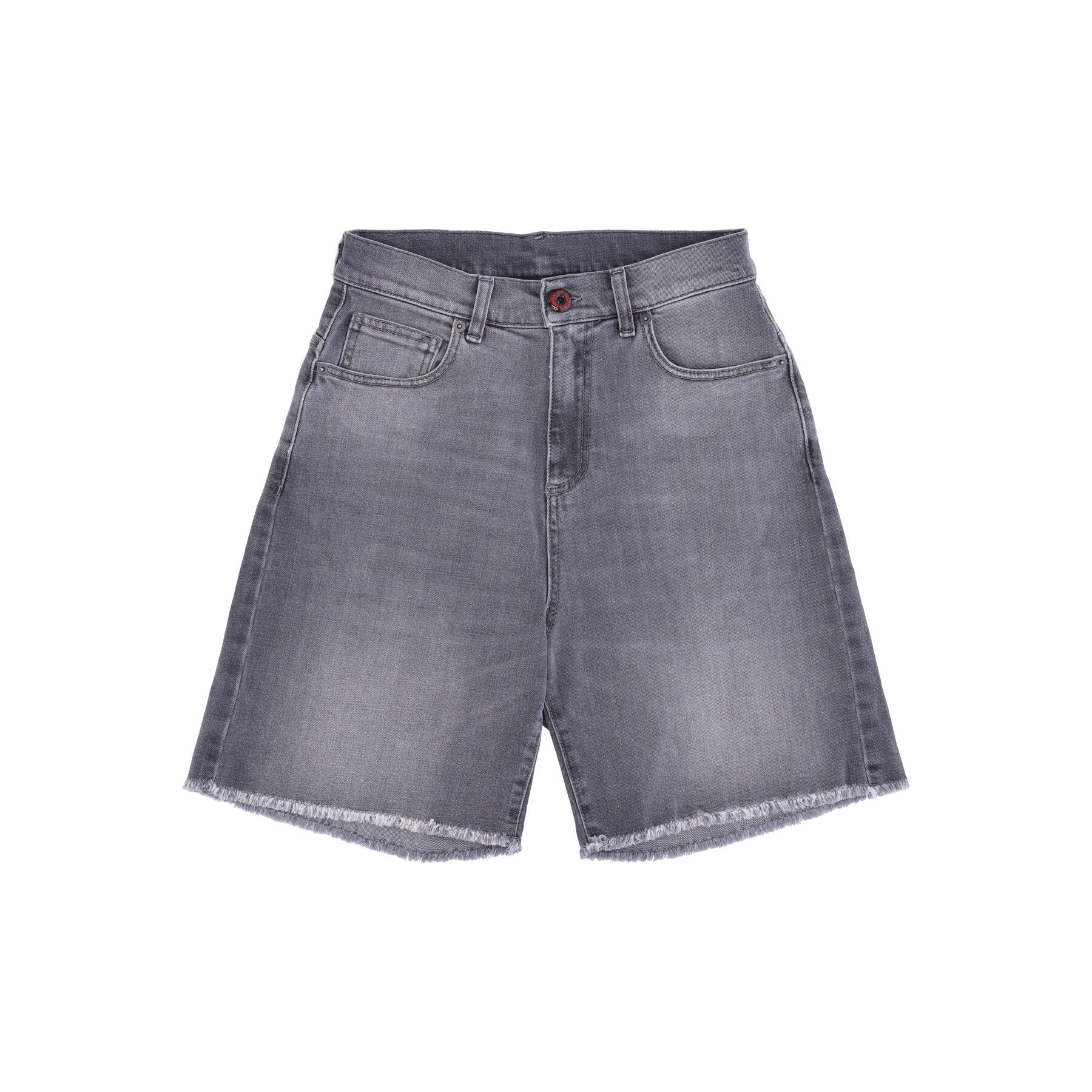 Vision Of Super, Jeans Corto Uomo Red Coating Denim Shorts, Grey