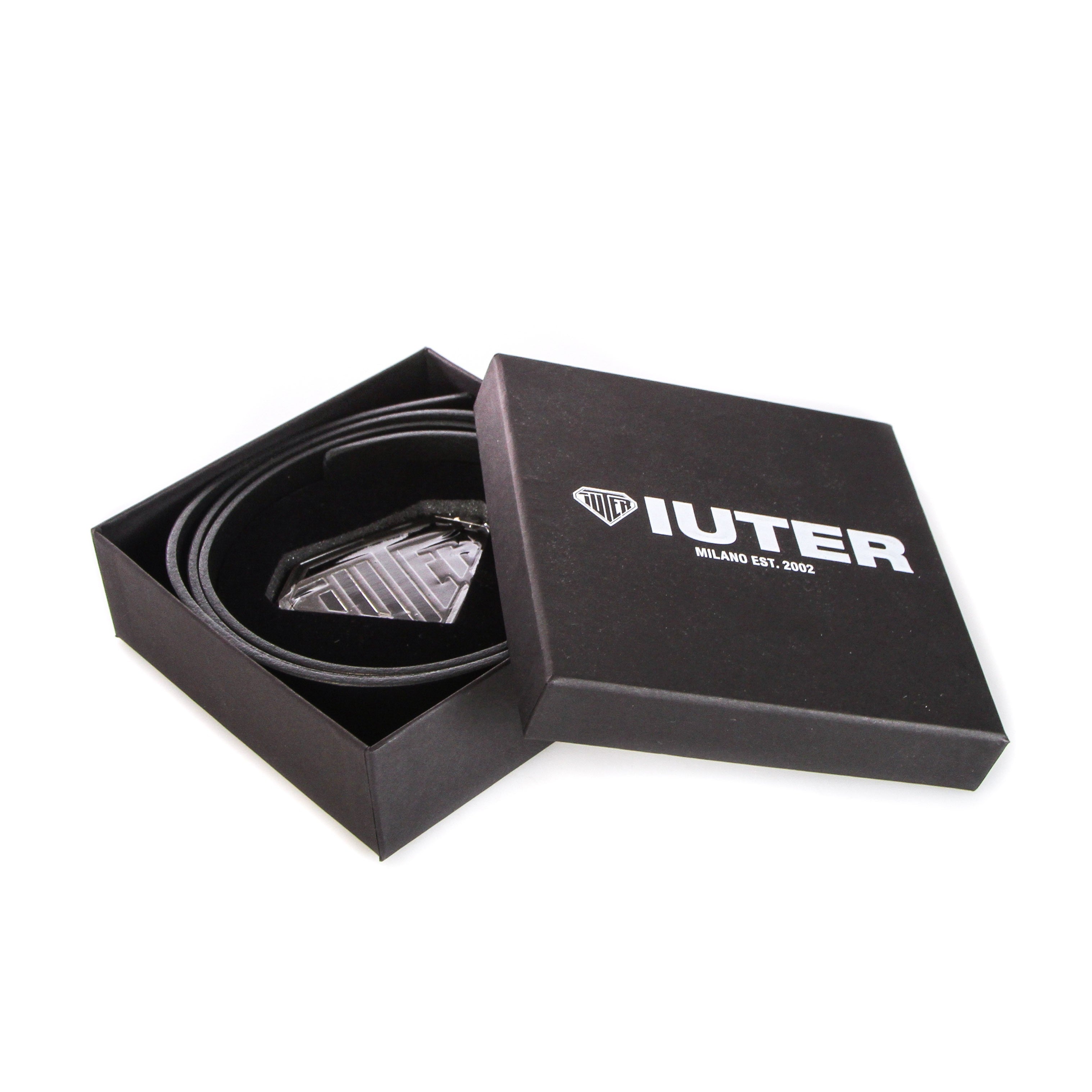 Iuter, Cintura Uomo Solid Logo Belt, Black