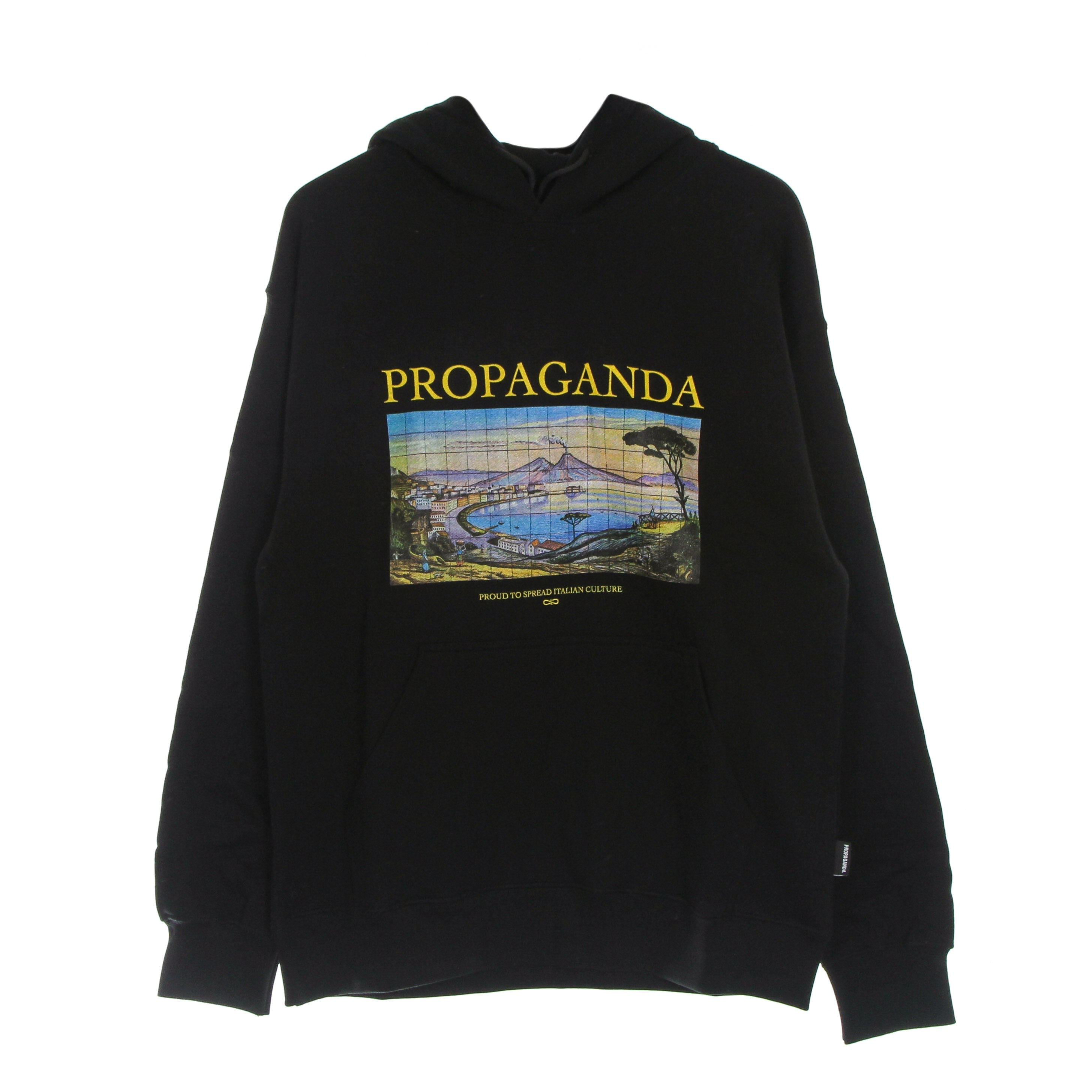 Propaganda, Felpa Leggera Cappuccio Uomo Parthenope Hoodie, Black