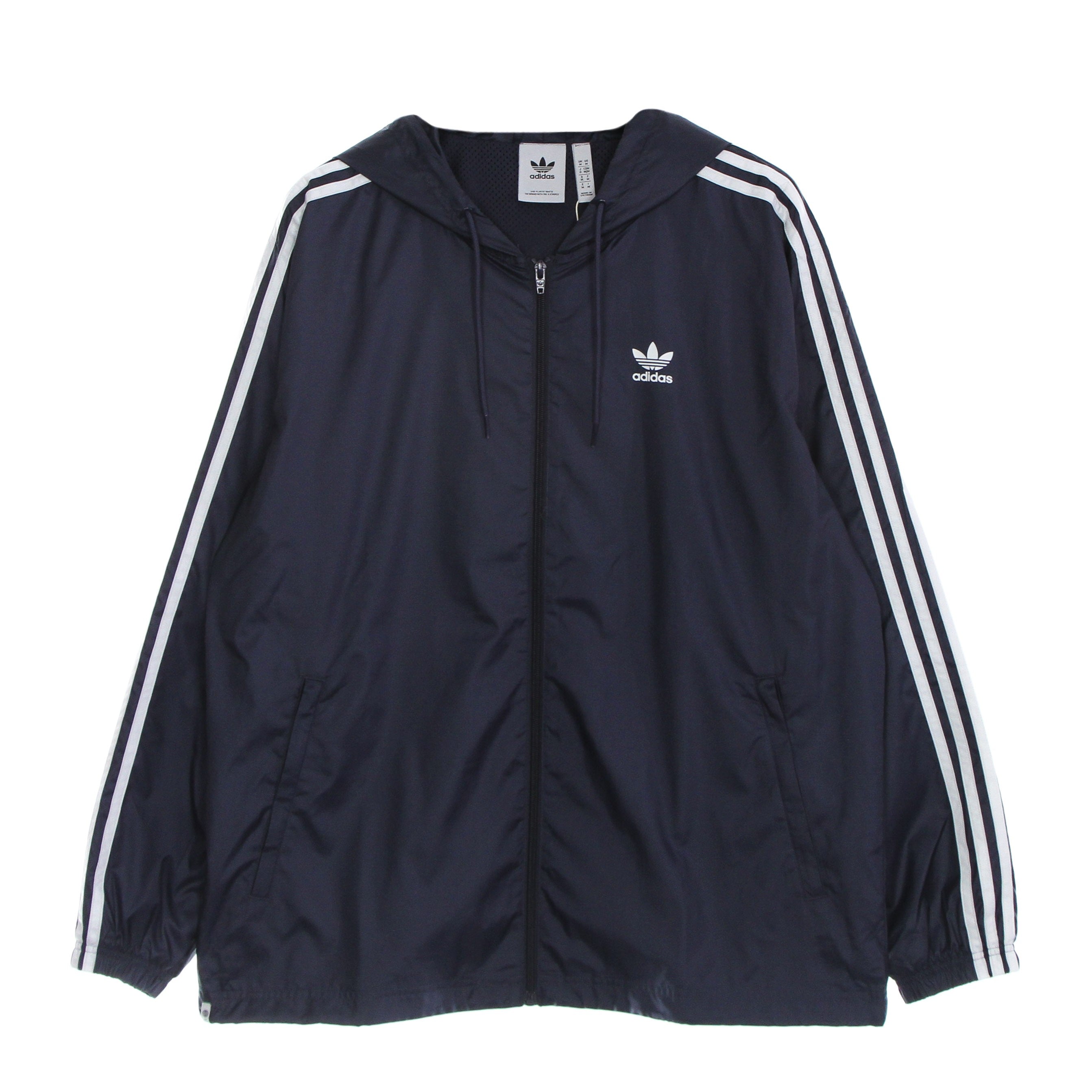 Adidas, Giacca A Vento Uomo 3-stripes Windbreaker, Shadow Navy