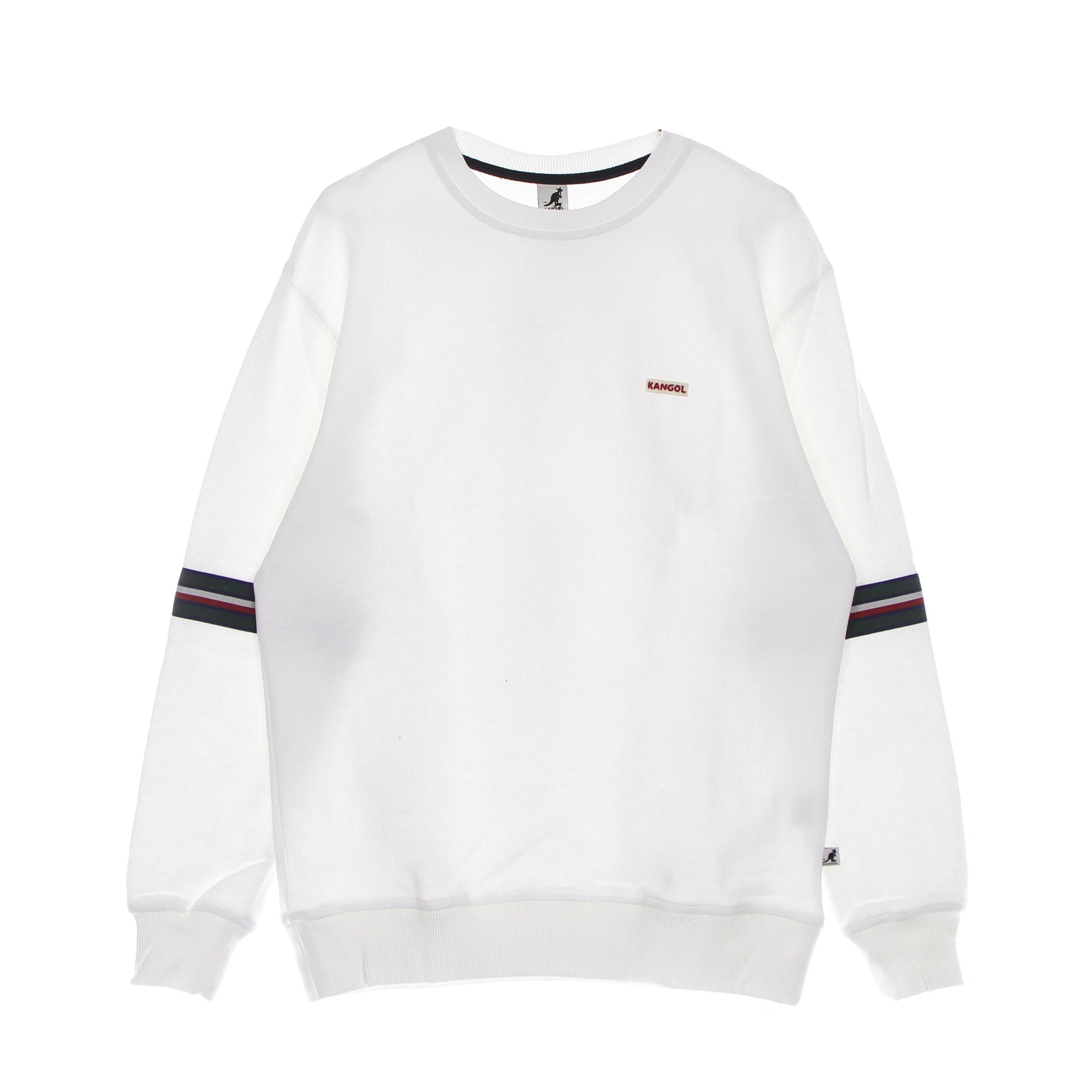 Kangol, Felpa Leggera Girocollo Uomo Heritage Taped Crew Sweat, Off White