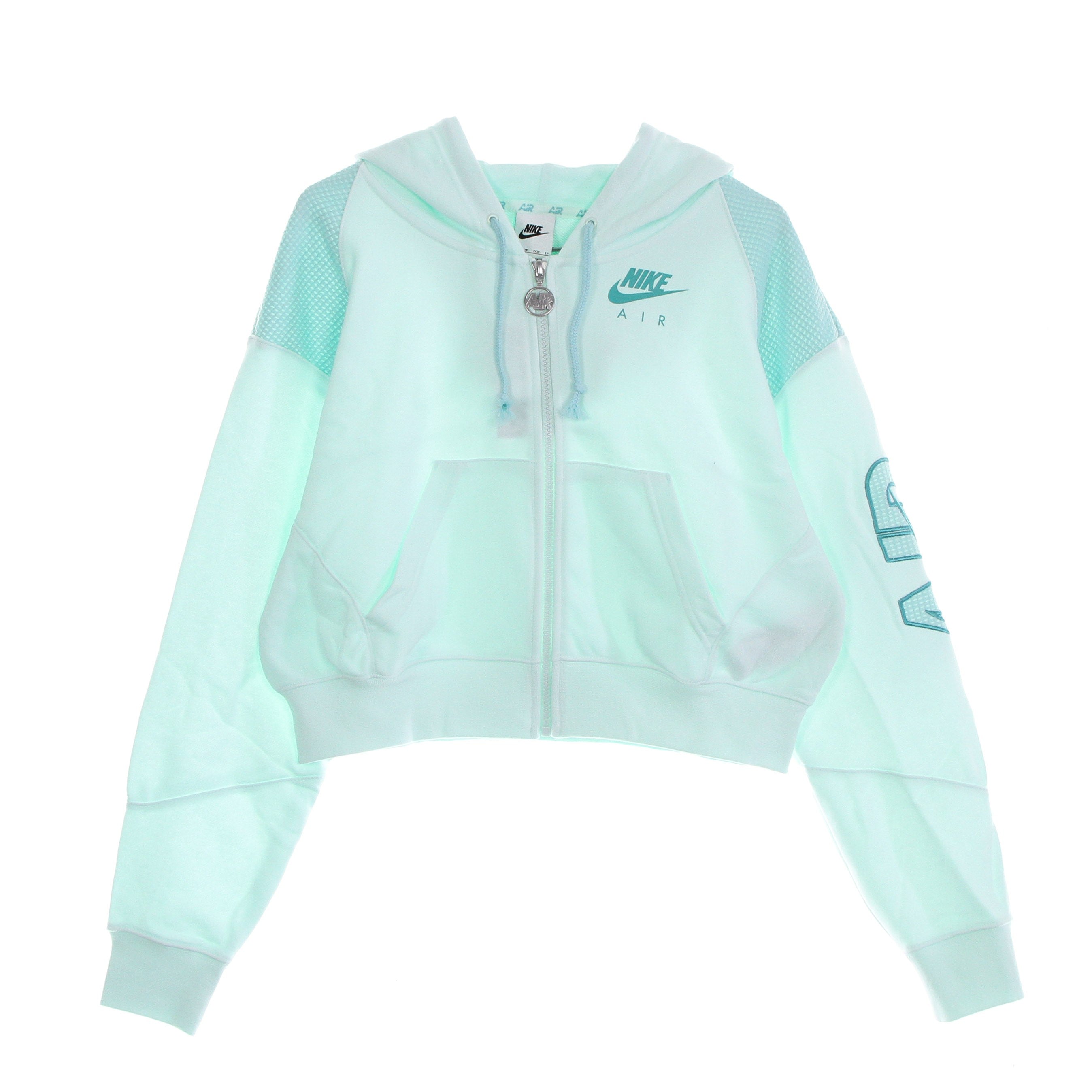 Women's Lightweight Zip Hoodie Oversized Full-zip Fleece Hoodie Barely Green/light Dew/washed Teal