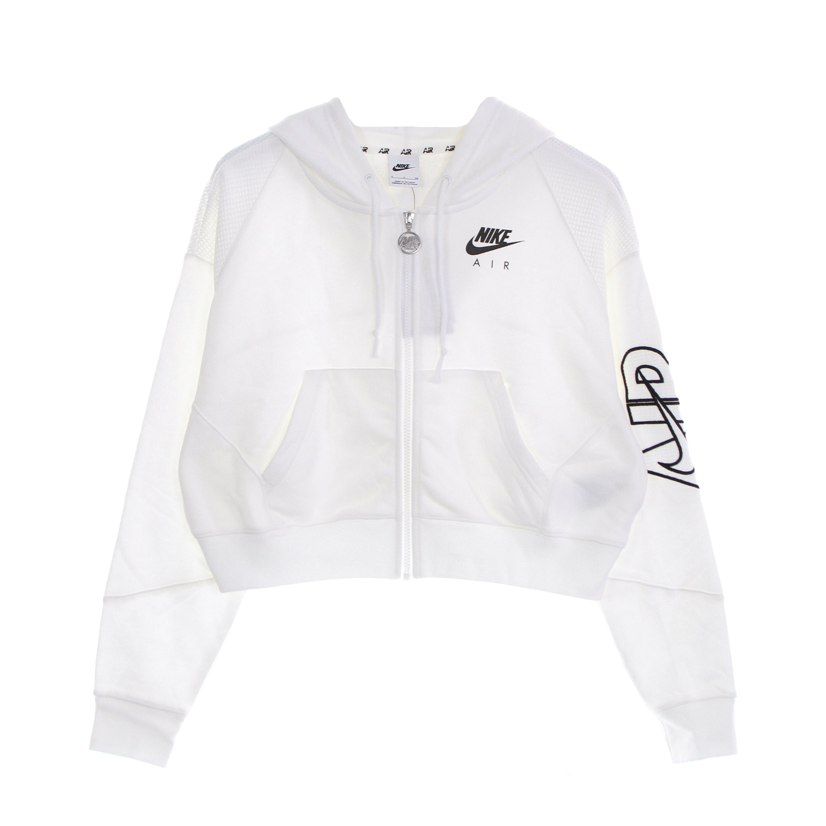 Women's Lightweight Zip Hoodie Oversized Full-zip Fleece Hoodie White/white/black