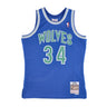 Mitchell & Ness, Canotta Basket Uomo Nba Swingman Jersey Hardwood Classics No 34 Isaiah Rider Jr 1993-94 Mintim, Blue