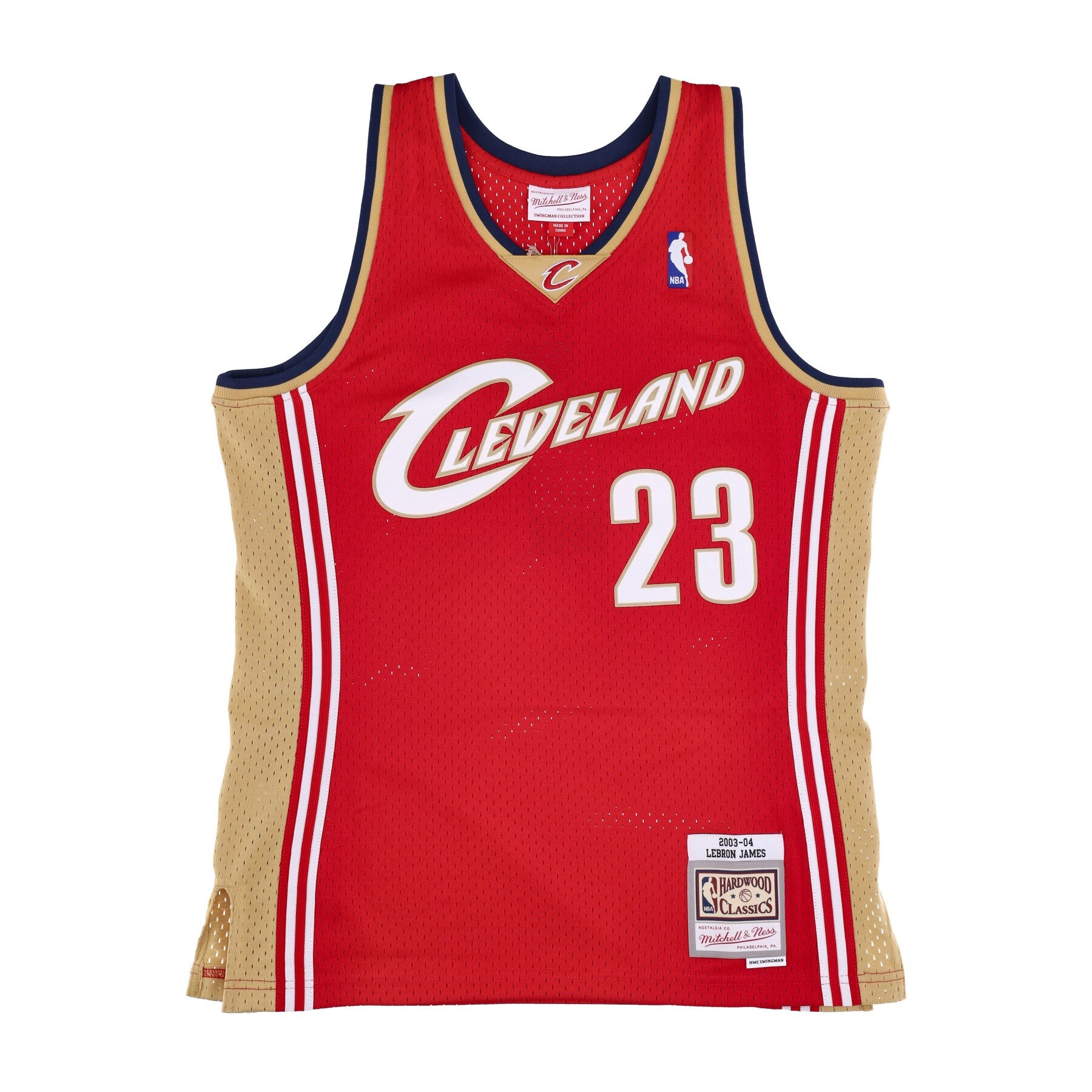 Mitchell & Ness, Canotta Basket Uomo Nba Swingman Jersey Hardwood Classics No 23 Lebron James 2003-04 Clecav, Original Team Colors