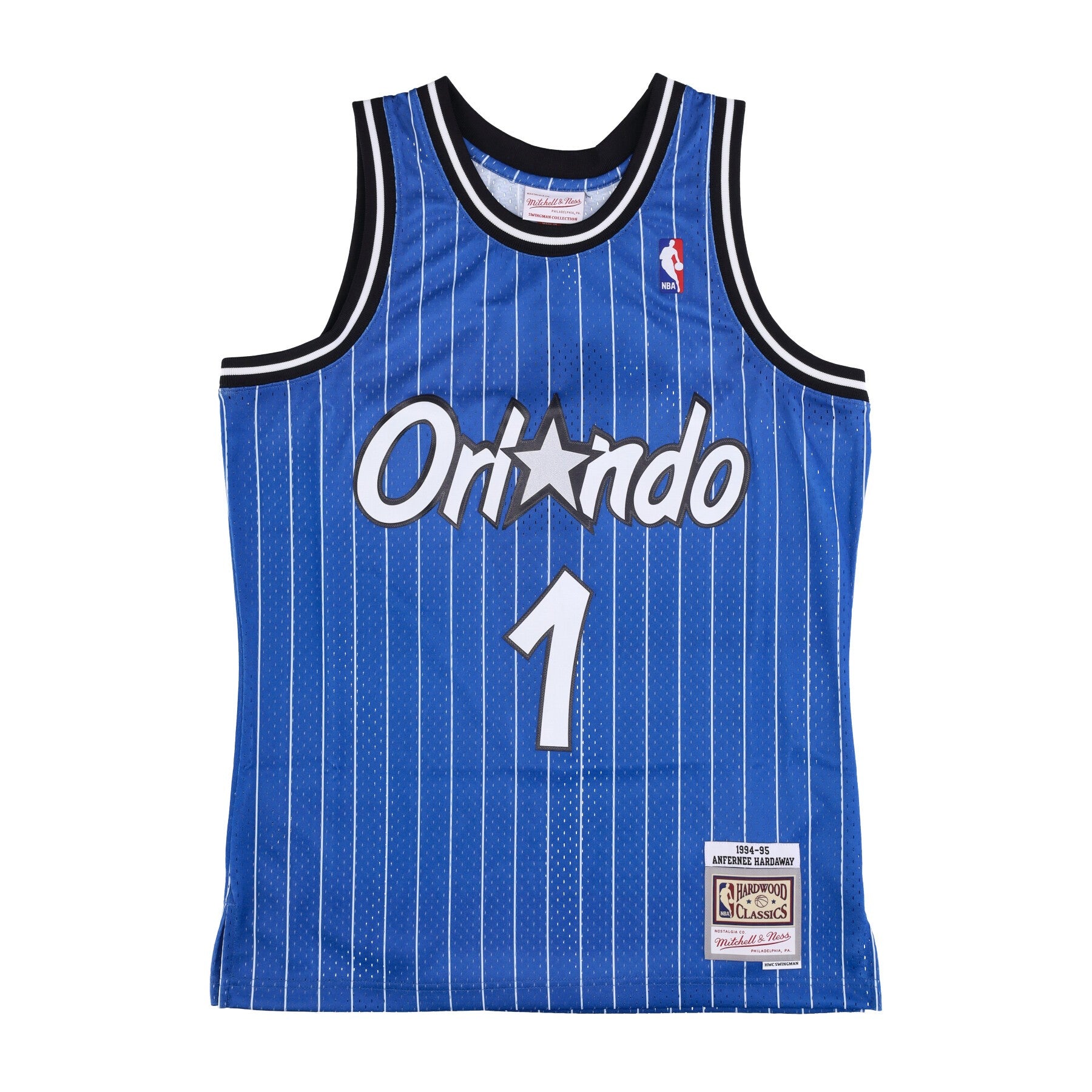 Mitchell & Ness, Canotta Basket Uomo Nba Swingman Jersey Hardwood Classics No 1 Anfernee Hardaway 1994-95 Orlmag, Original Team Colors